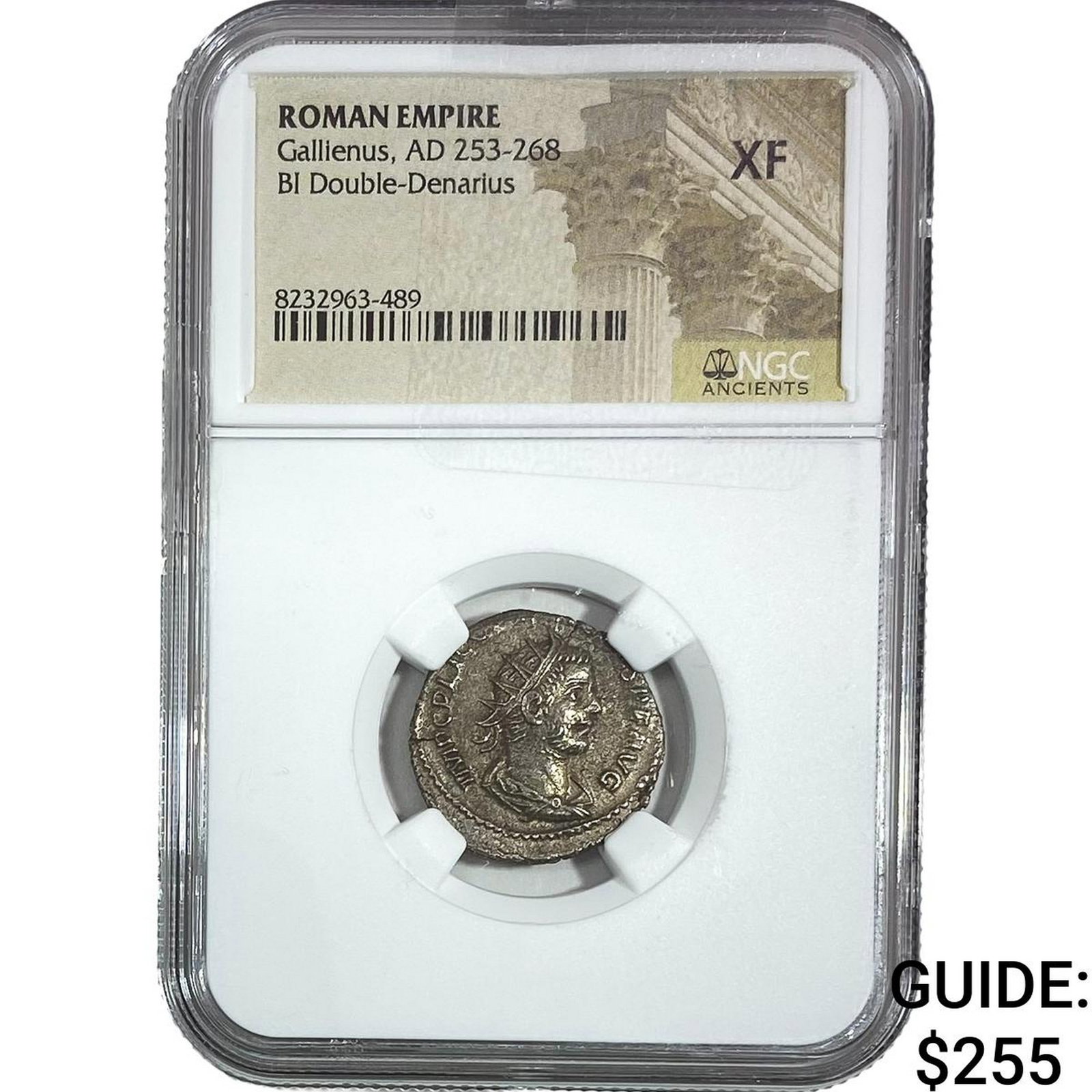 Roman Gallienus AD 253-268 BI Dbl-Denarius NGC XF: Roman Gallienus AD 253-268 BI Dbl-Denarius NGC XF