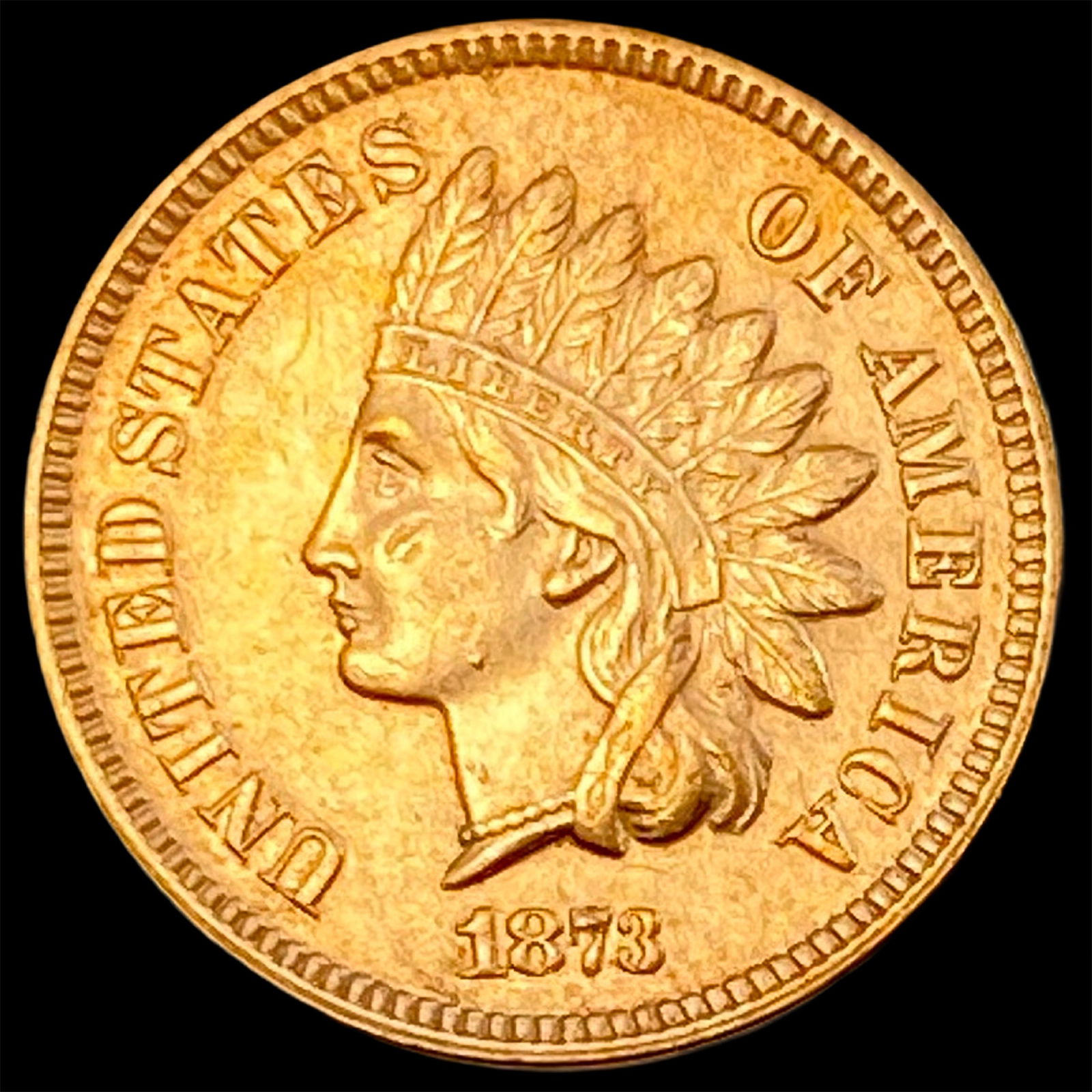 1873 Red Indian Head Cent UNCIRCULATED (1 of 2)