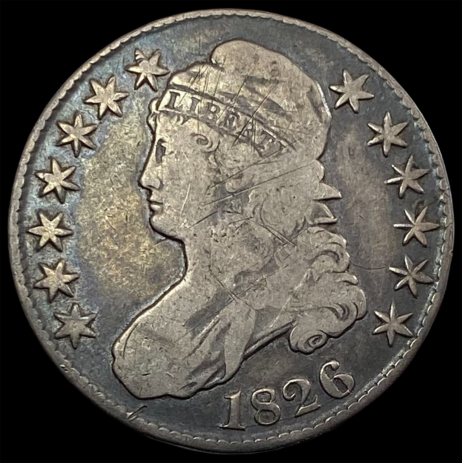 1826 Capped Bust Half Dollar NICELY CIRCULATED: 1826 Capped Bust Half Dollar NICELY CIRCULATED