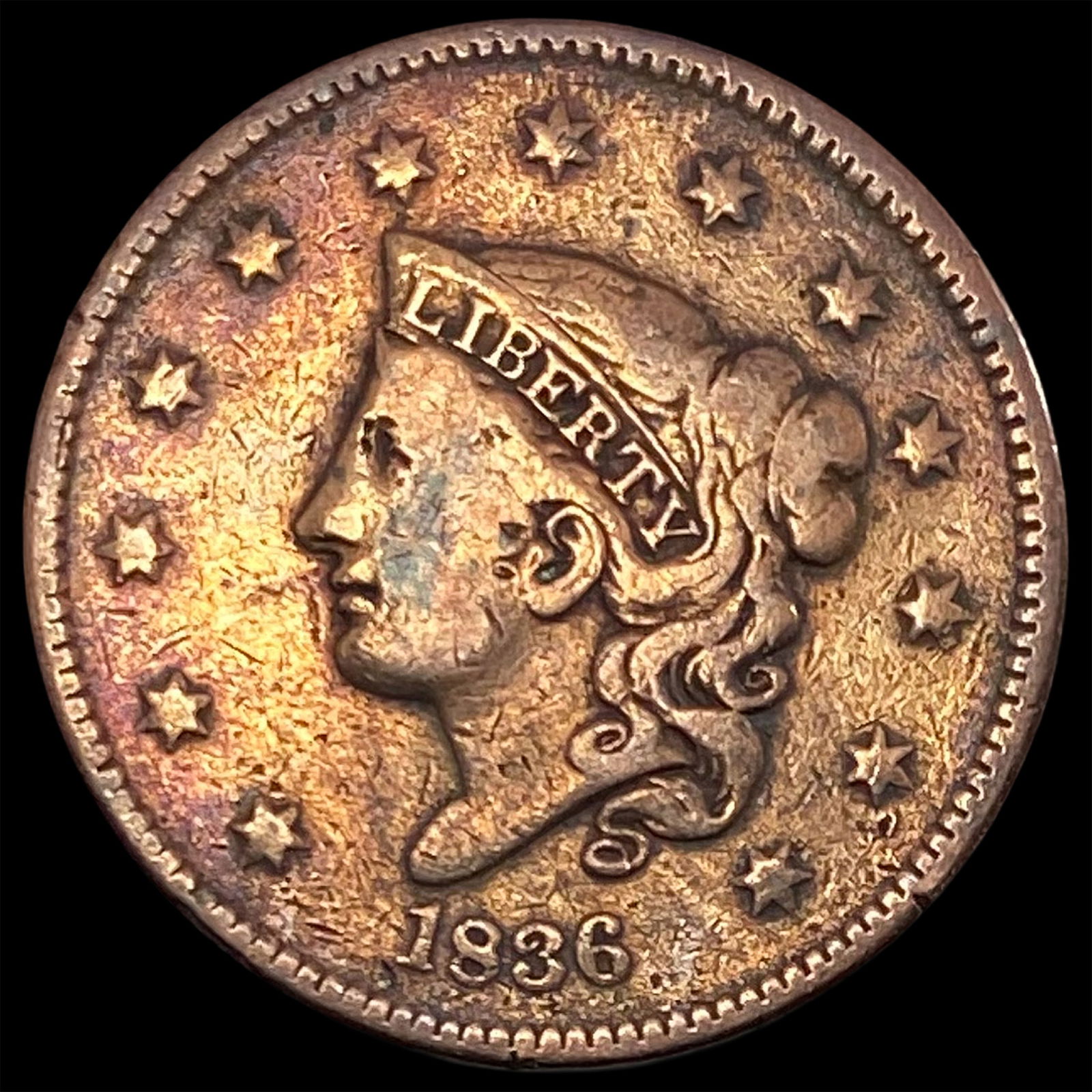 1836 Coronet Head Large Cent LIGHTLY CIRCULATED (1 of 2)