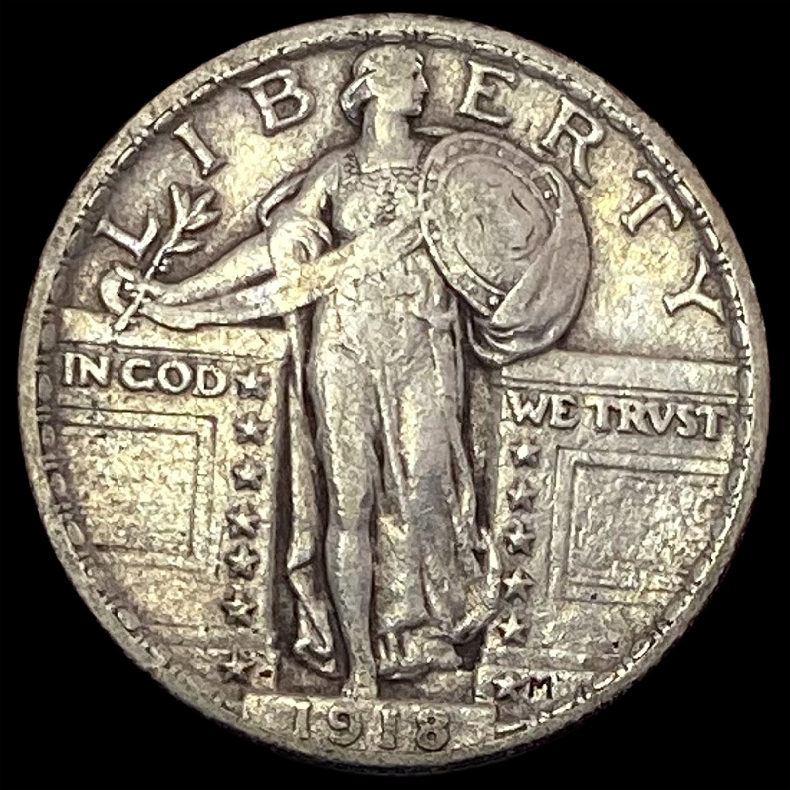 1918 Silver Standing Liberty Quarter NEAR UNC: 1918 Silver Standing Liberty Quarter NEAR UNC
