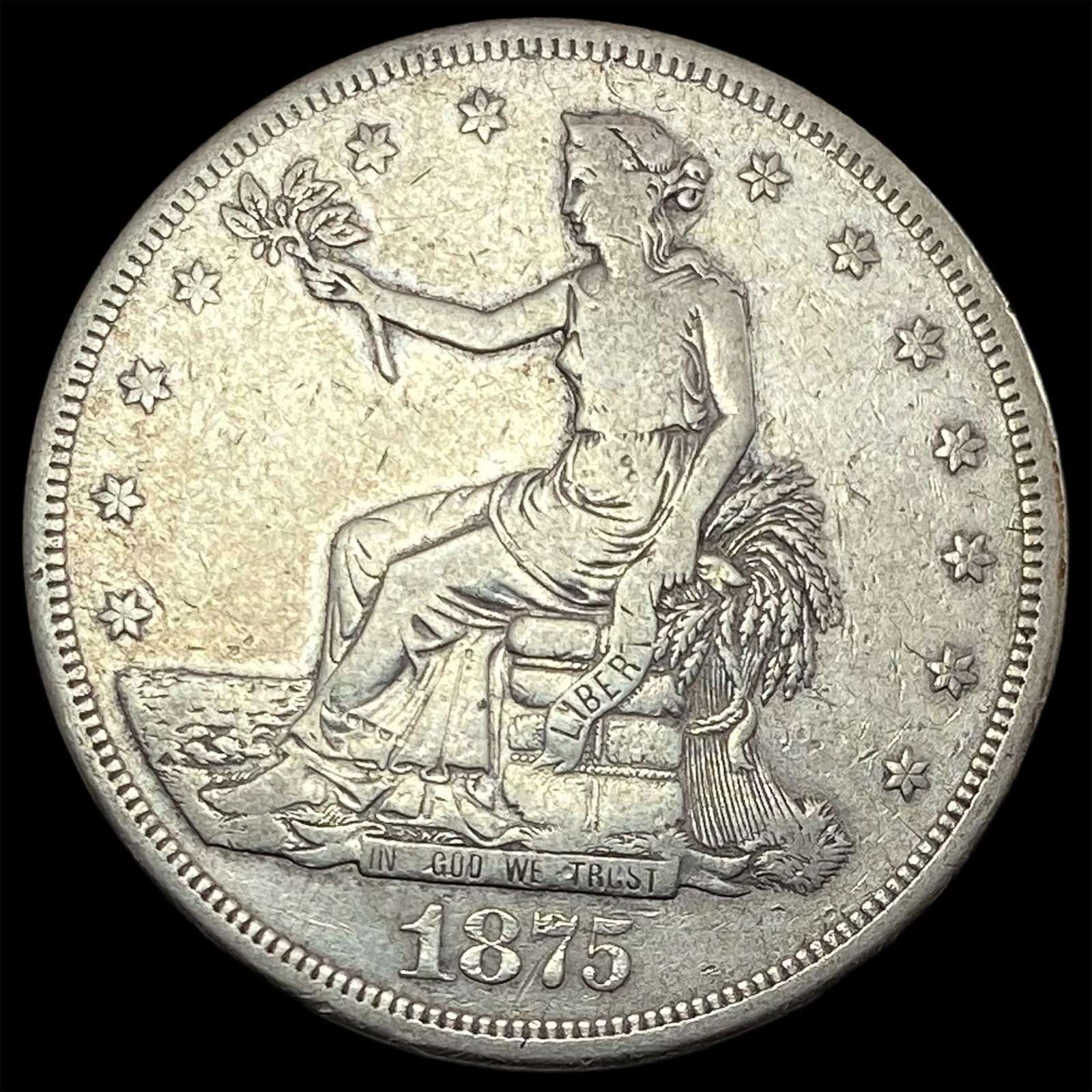 1875-CC Silver Trade Dollar LIGHTLY CIRCULATED (1 of 2)