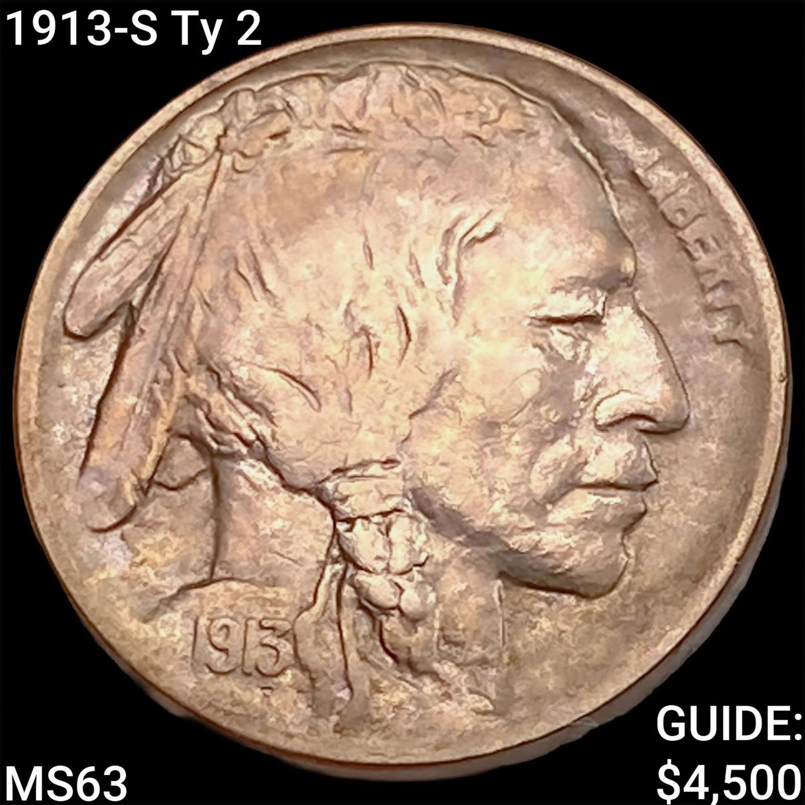 1913-S Ty 2 Buffalo Nickel CHOICE BU (1 of 2)