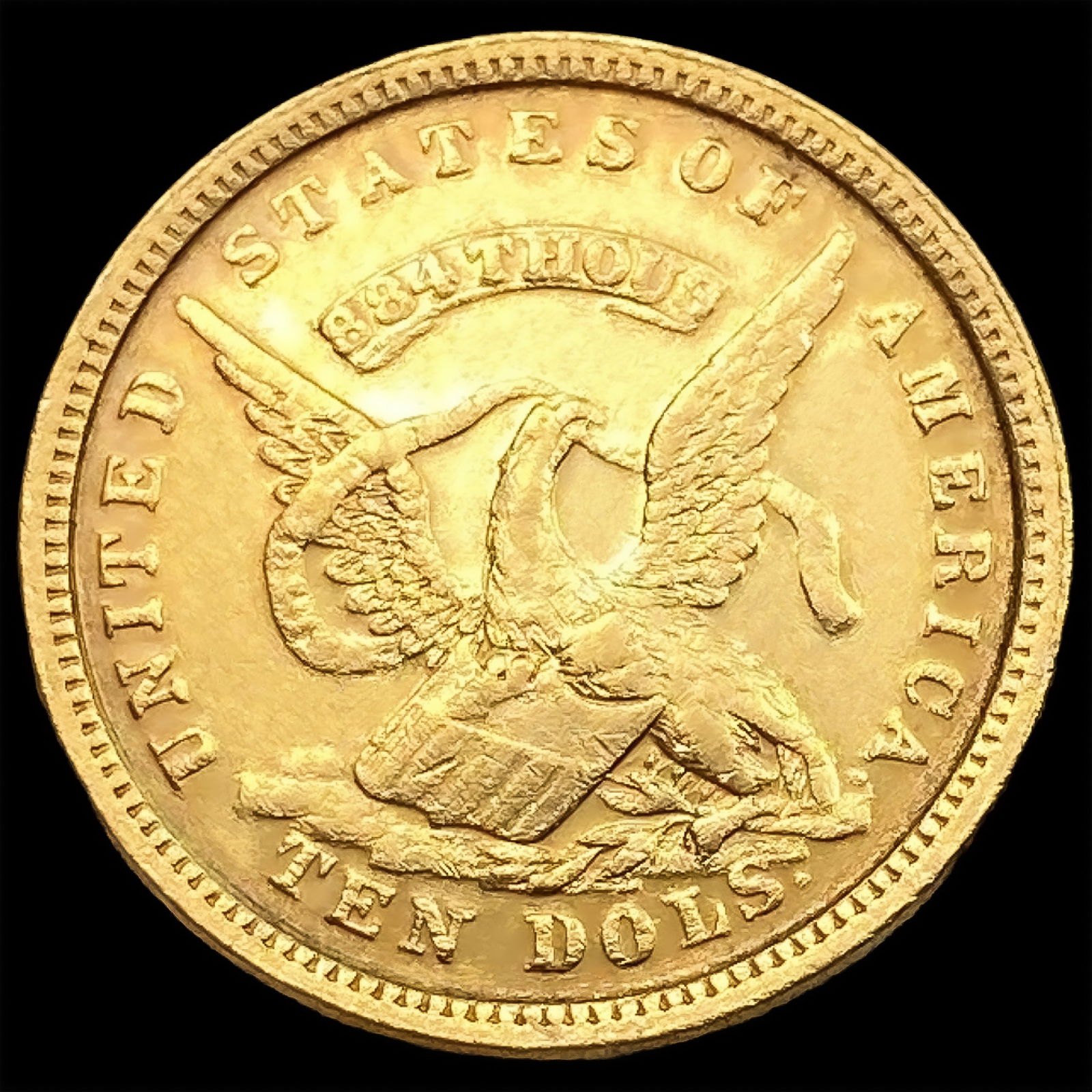1852 $10 Gold Assay "884" Thous CHOICE AU (1 of 2)