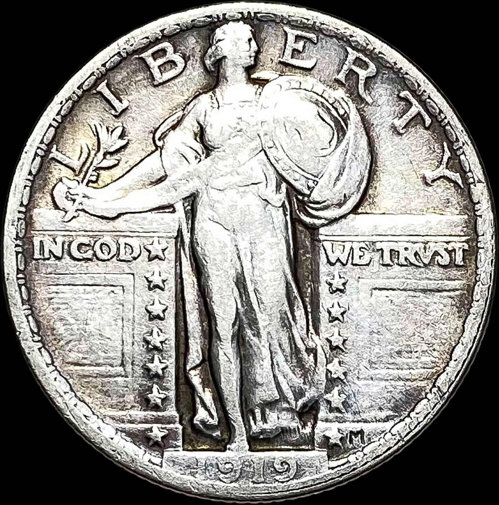 1919 Silver Standing Liberty Quarter NEARLY UNCIRCULATED (1 of 2)