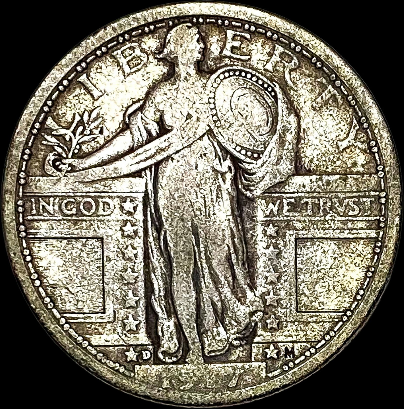 1917-D Type 1 Standing Liberty Quarter NICELY CIRCULATED (1 of 2)