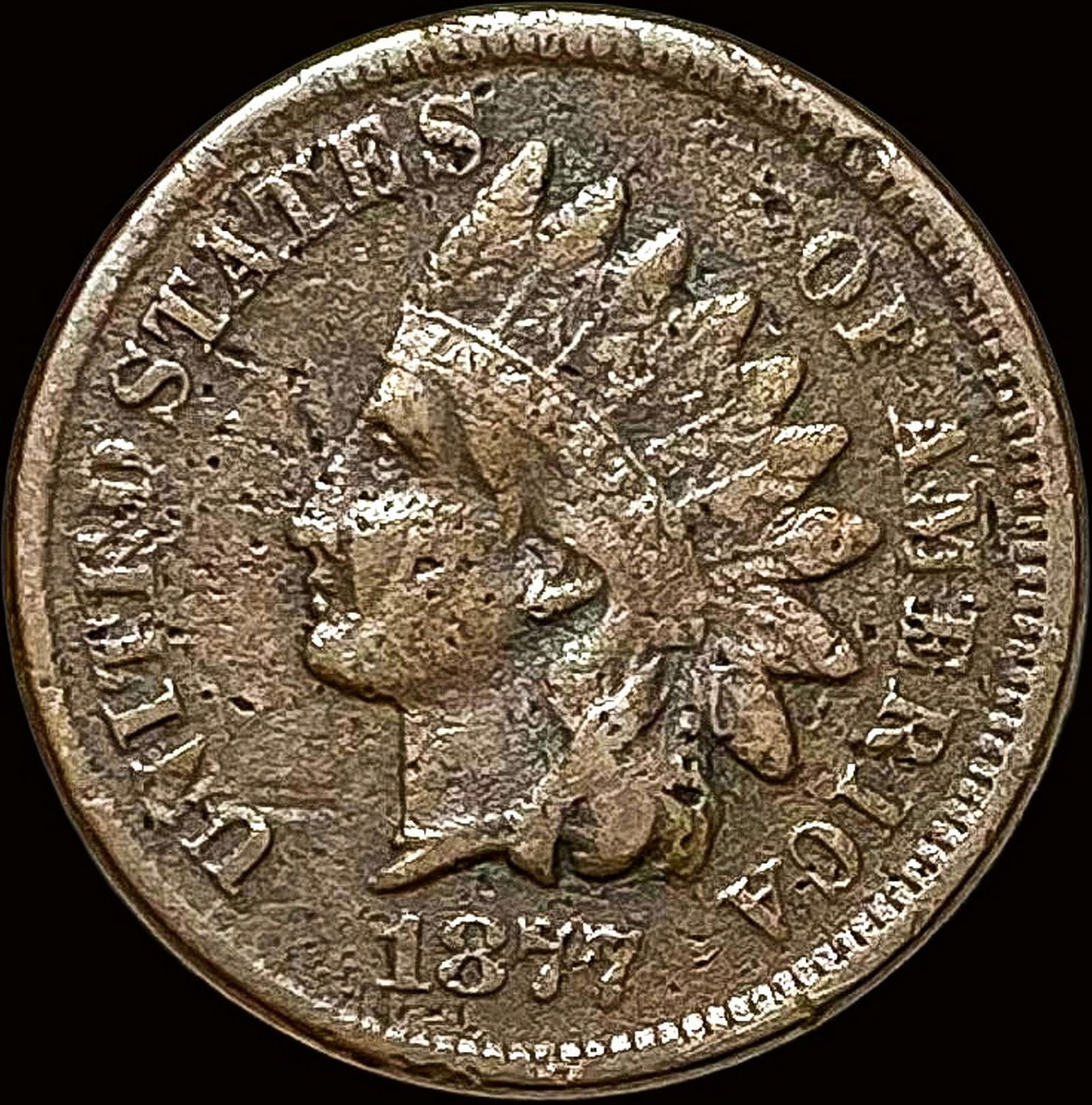 1877 Indian Head Cent NICELY CIRCULATED (1 of 2)
