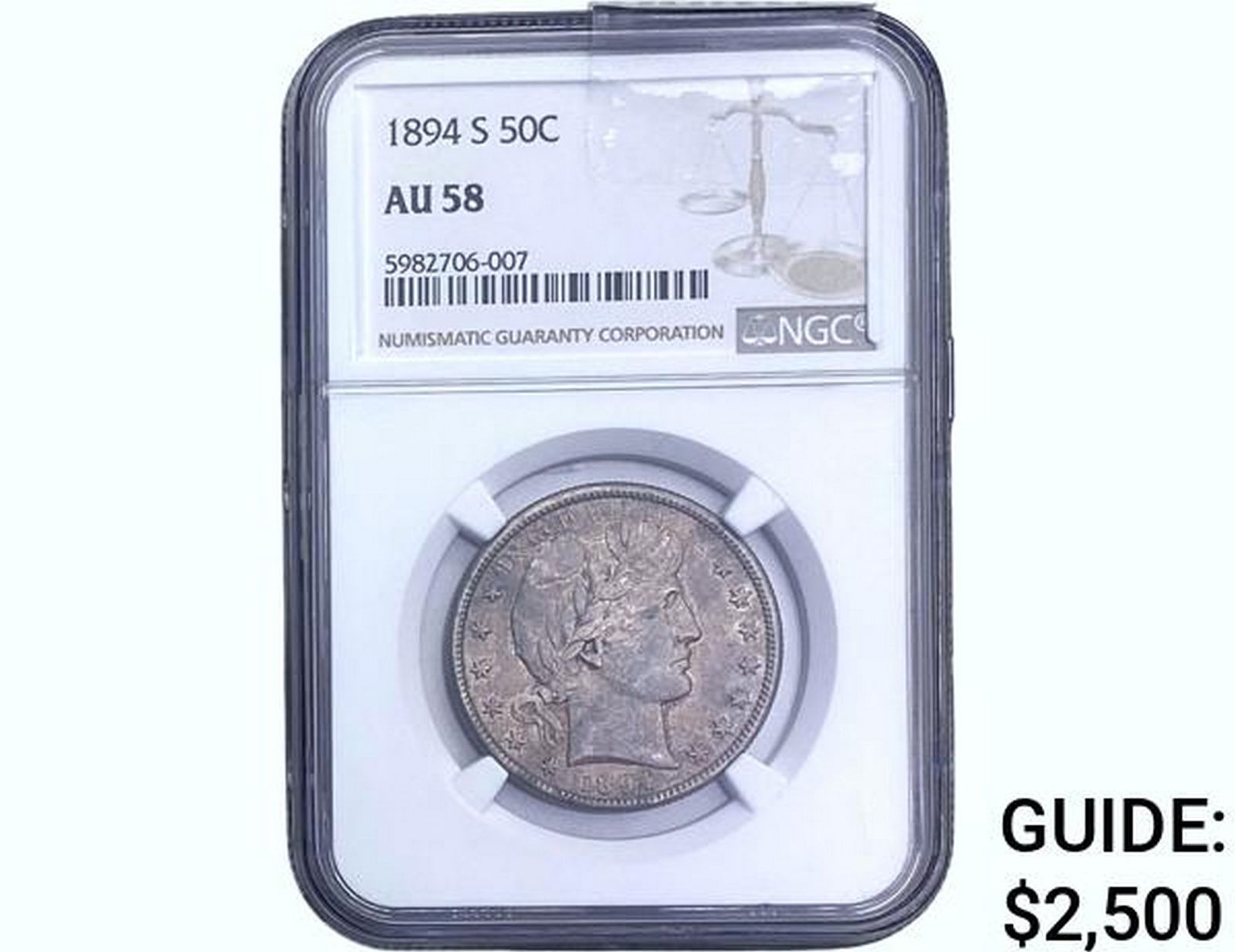 1894-S Barber Half Dollar NGC AU58 (1 of 2)