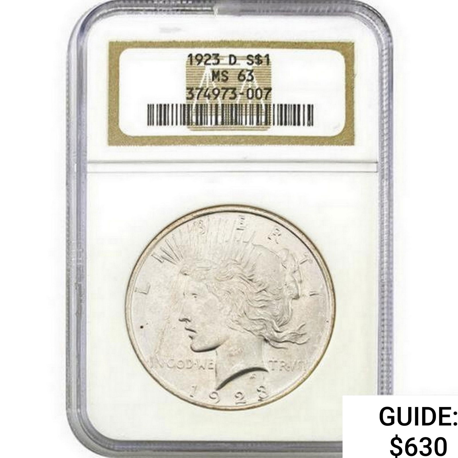1923-D Silver Peace Dollar ANACS MS63 (1 of 2)