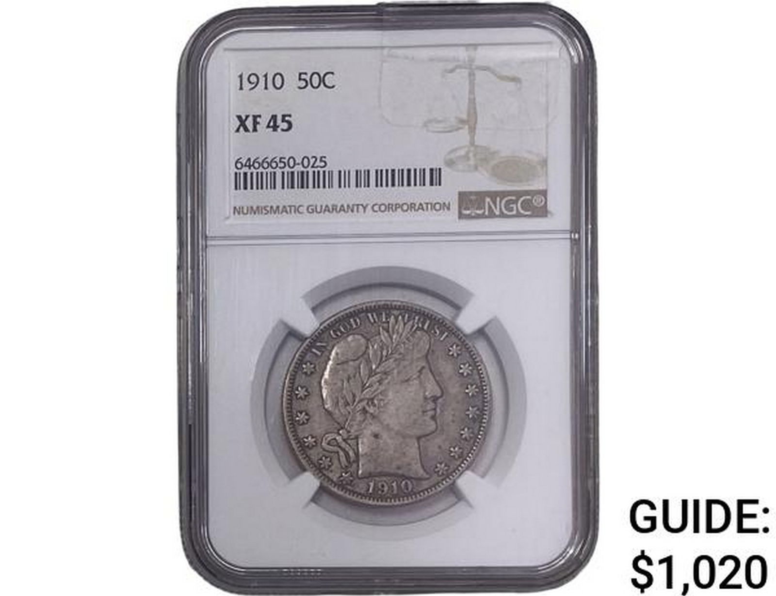 1910 Barber Half Dollar NGC XF45 (1 of 2)