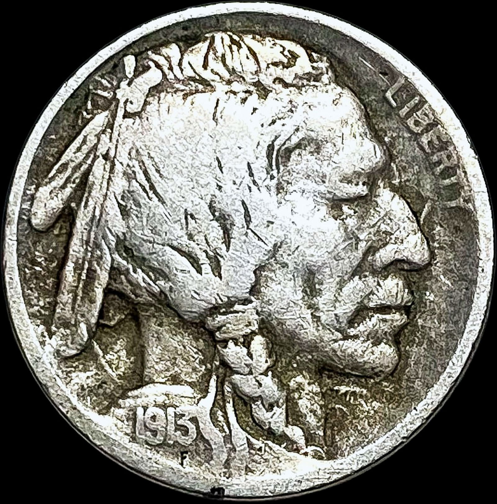 1913-S TY2 Buffalo Nickel NICELY CIRC (1 of 2)