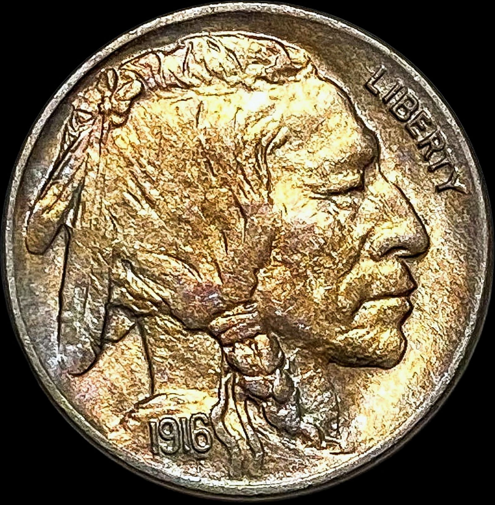 1916 Toned Buffalo Nickel UNCIRCULATED (1 of 2)