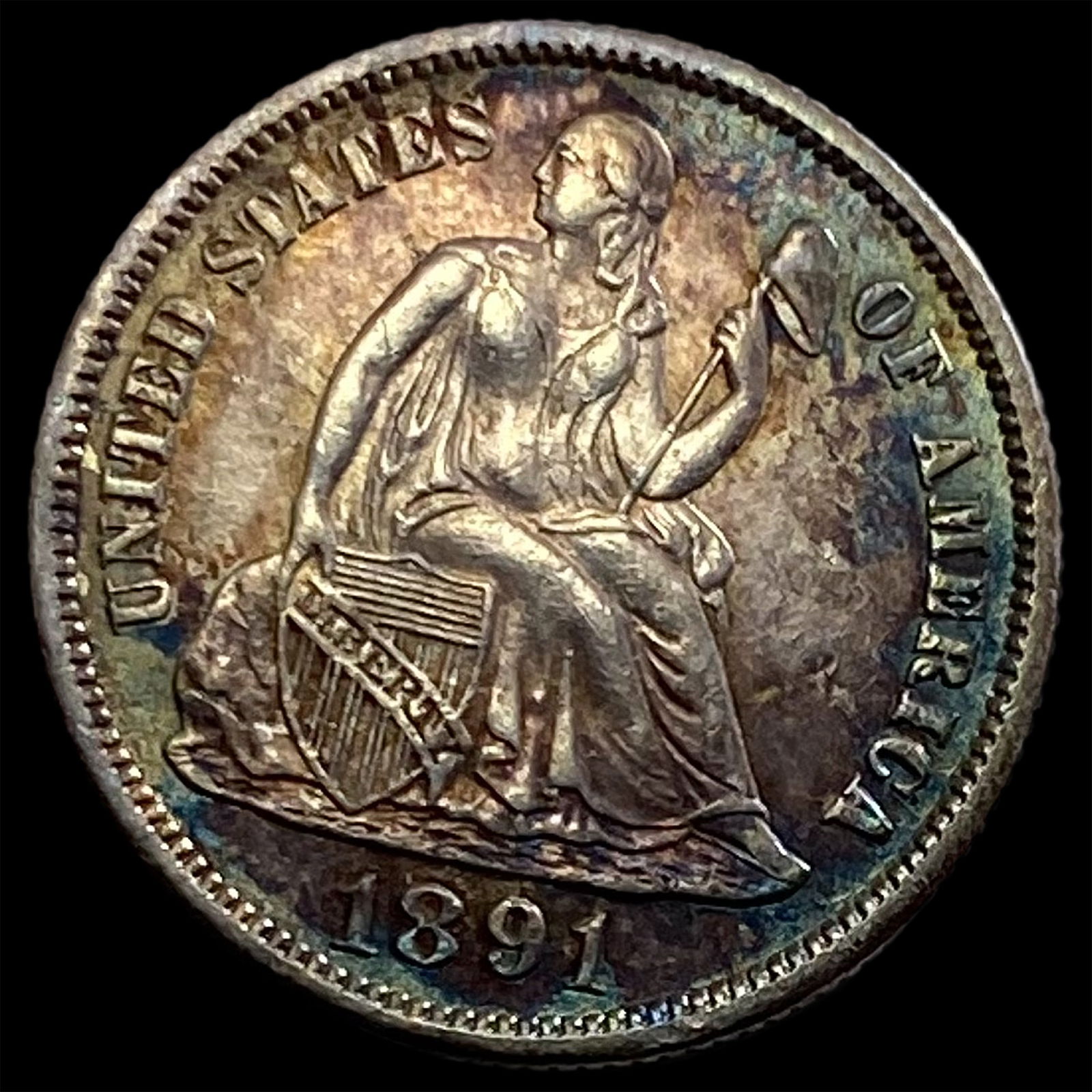 1891-S Seated Liberty Dime CLOSELY UNCIRCULATED (1 of 2)