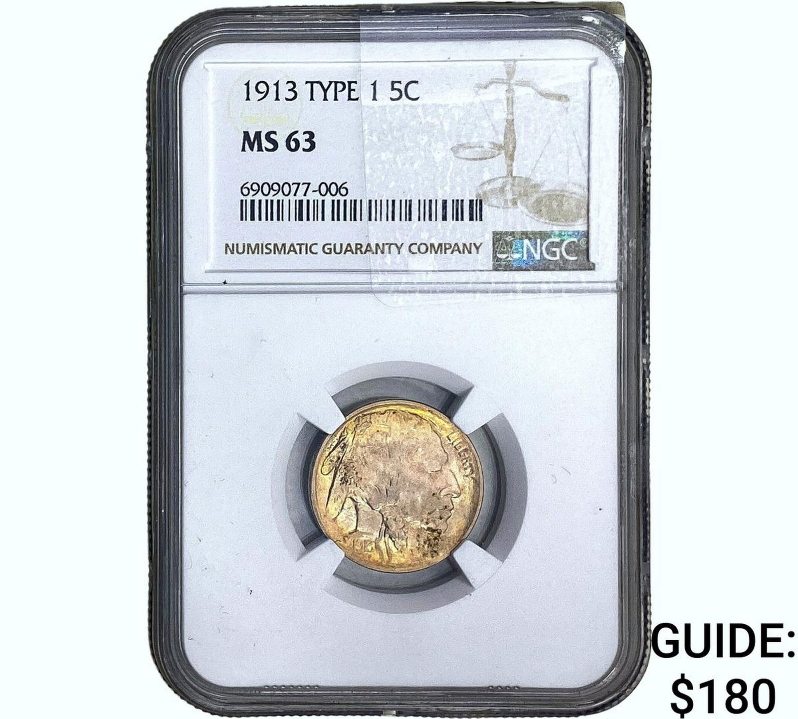 1913 Buffalo Nickel NGC MS63 Type 1 (1 of 2)