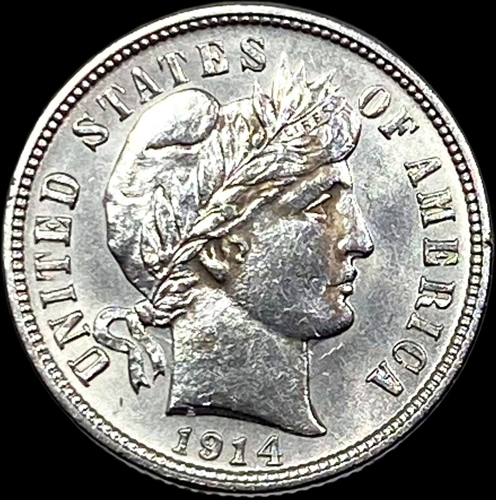 1914-D Silver Barber Dime CLOSELY UNCIRCULATED (1 of 2)