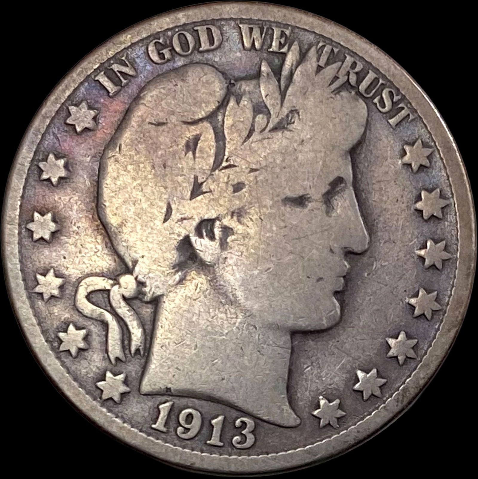 1913-D Silver Barber Half Dollar NICELY CIRCULATED (1 of 2)