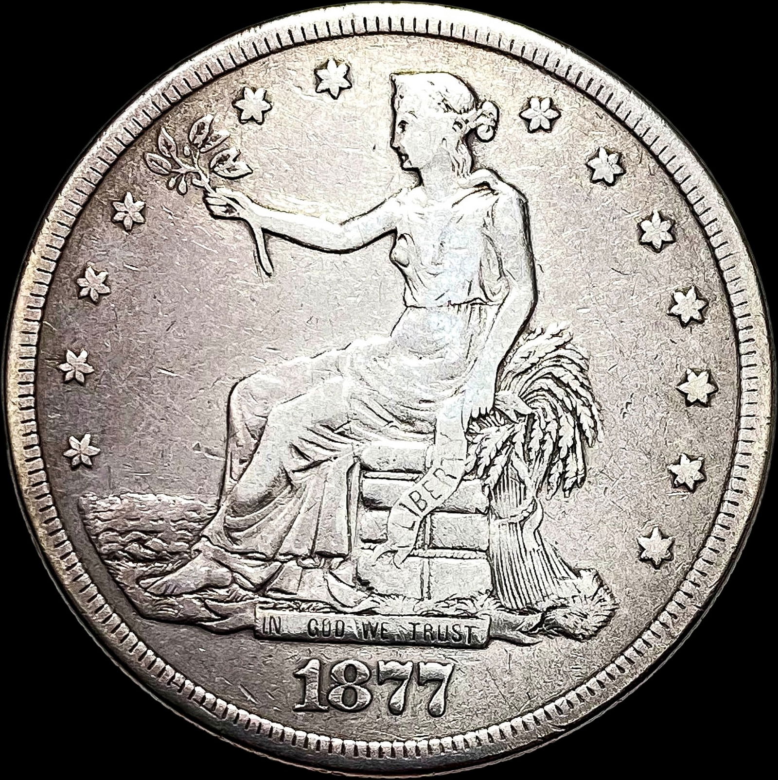 1877-S Silver Trade Dollar NICELY CIRCULATED (1 of 2)