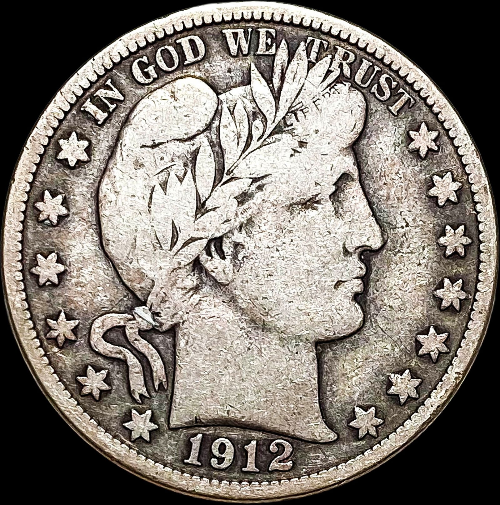 1912-S Silver Barber Half Dollar LIGHTLY CIRCULATED (1 of 2)