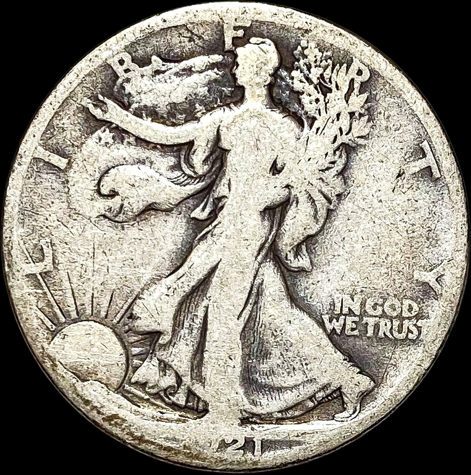 1921-S Walking Liberty Half Dollar NICELY CIRCULATED (1 of 2)