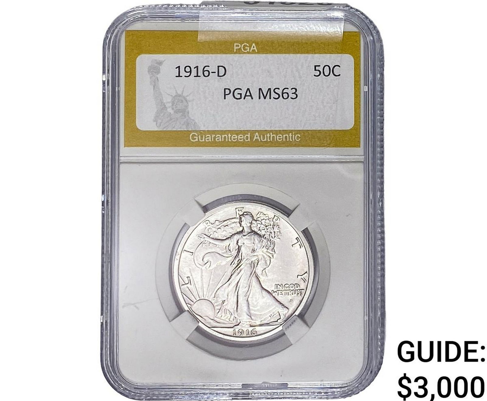 1916-D Walking Liberty Half Dollar PGA MS63 (1 of 2)