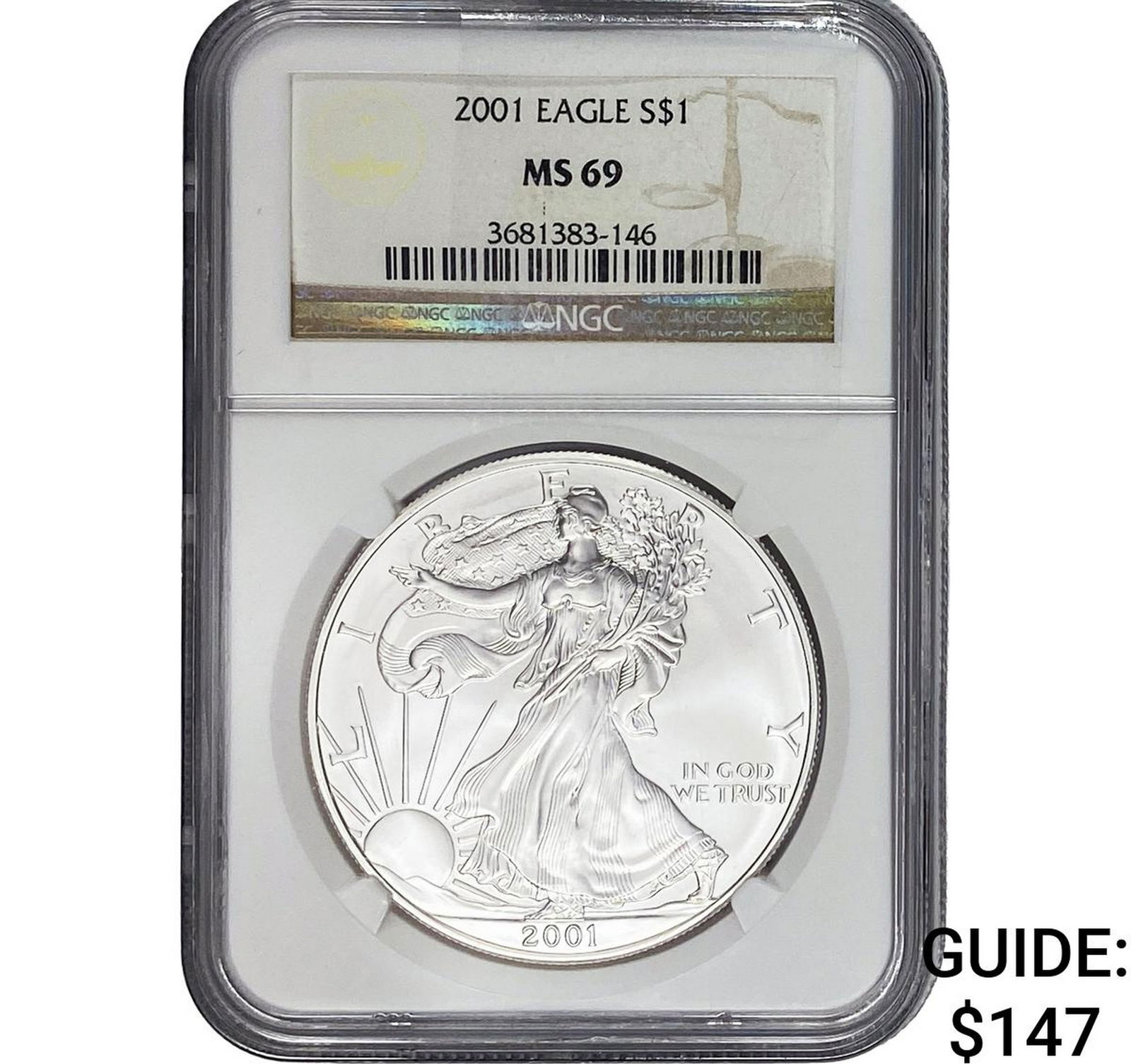 2001 American Silver Eagle 1oz NGC MS69 (1 of 2)