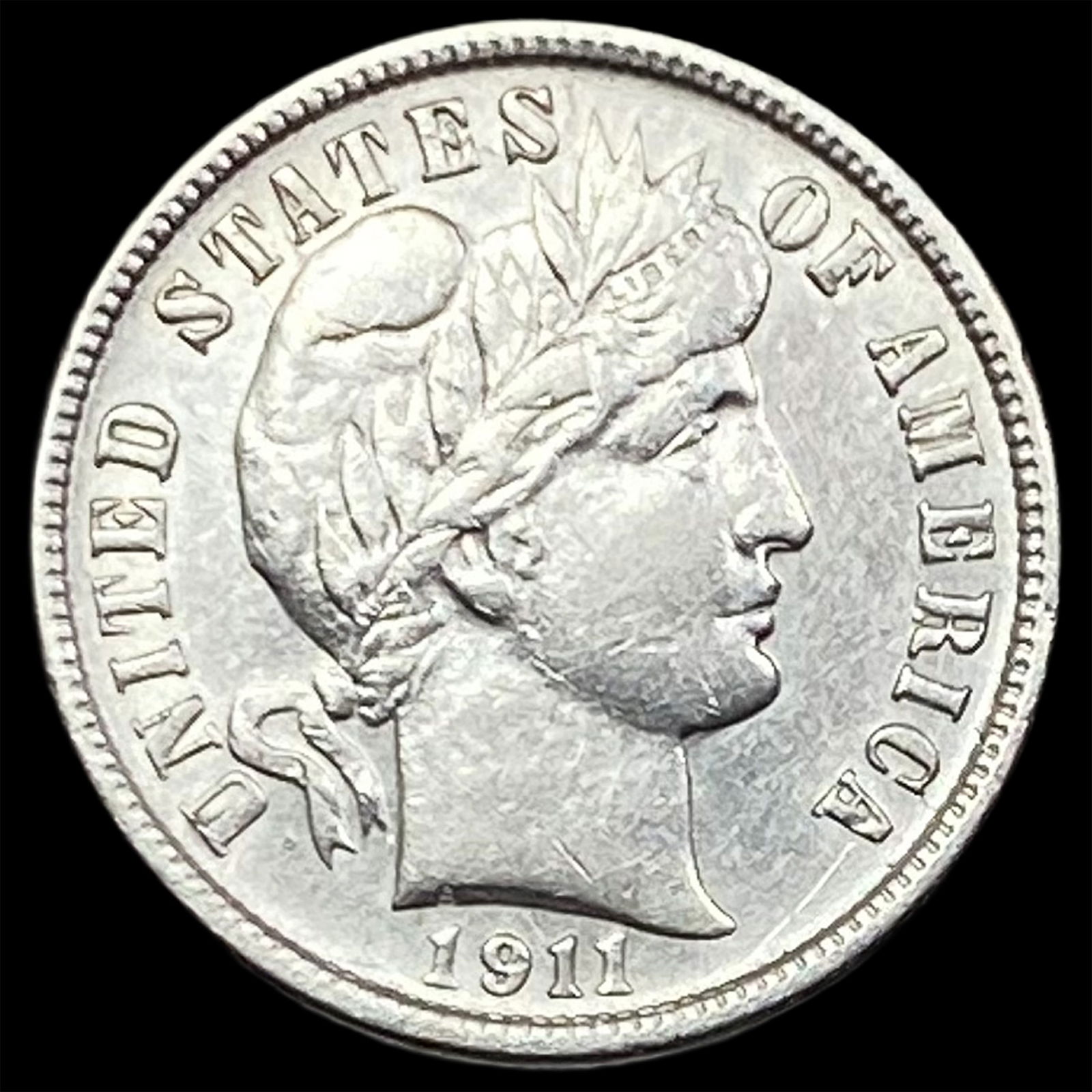 1911-D Silver Barber Dime NEARLY UNCIRCULATED (1 of 2)