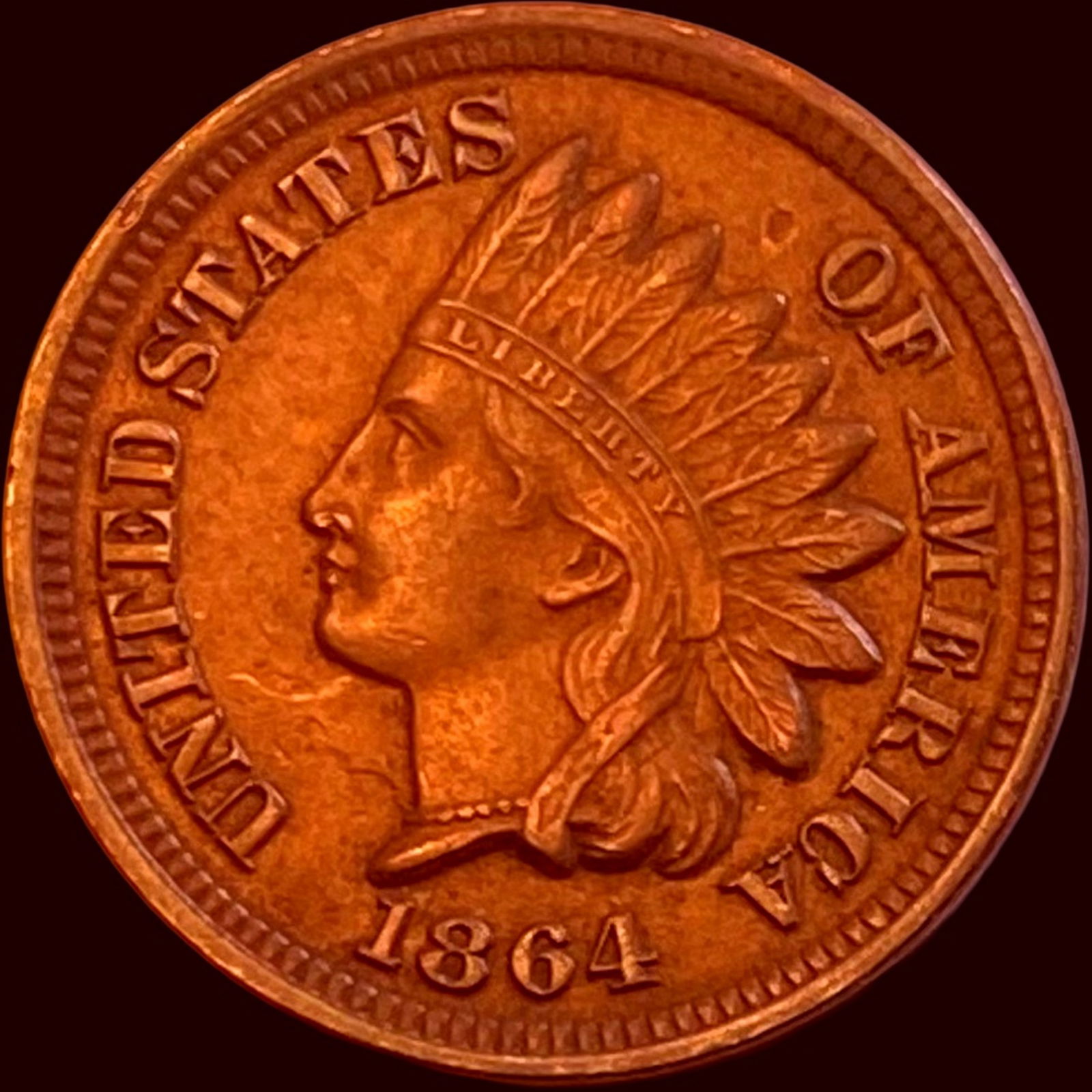 1864 Bronze Indian Head Cent CHOICE AU (1 of 2)