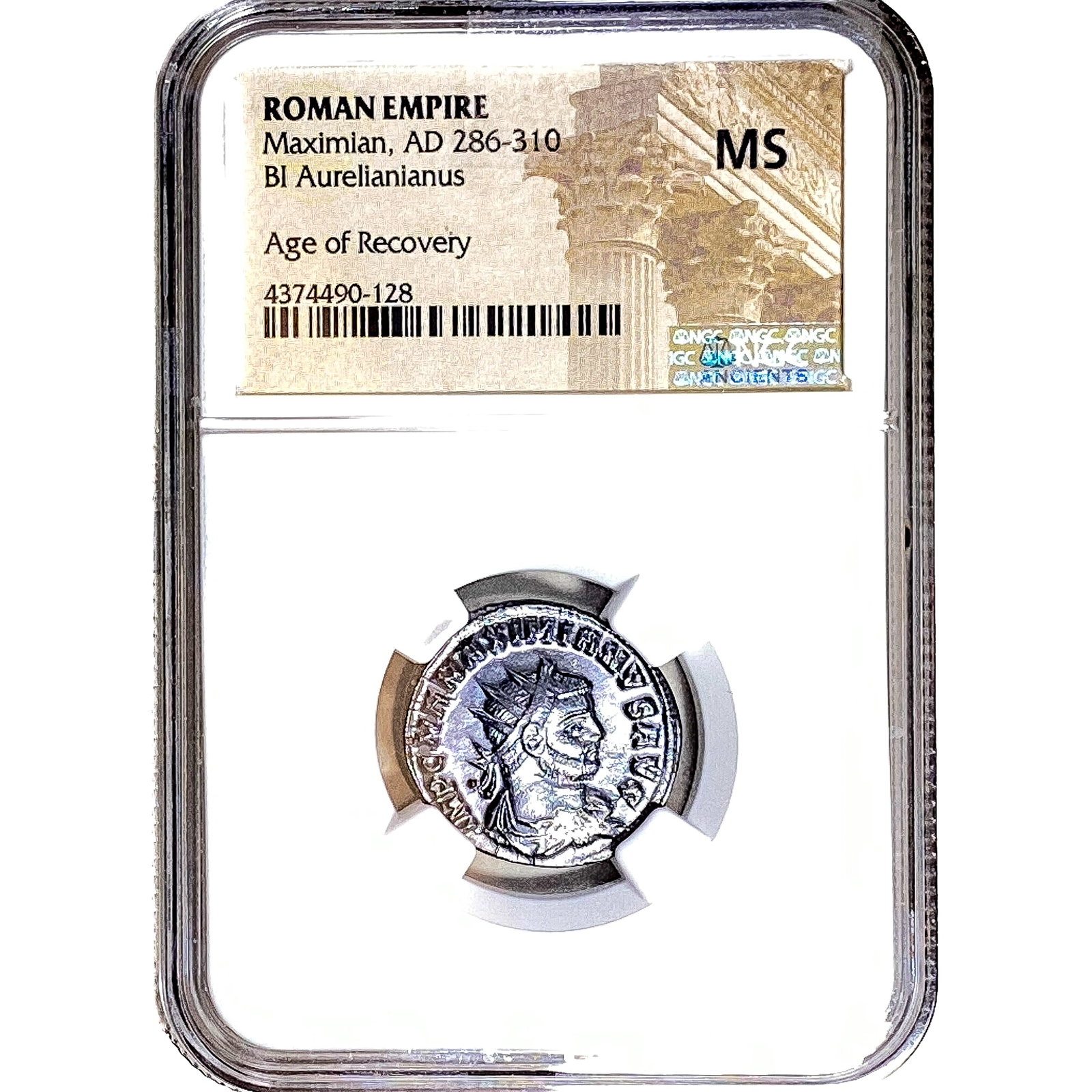 Roman Maximian, AD 286-310 BI Aurelianianus NGC: Roman Maximian, AD 286-310 BI Aurelianianus NGC