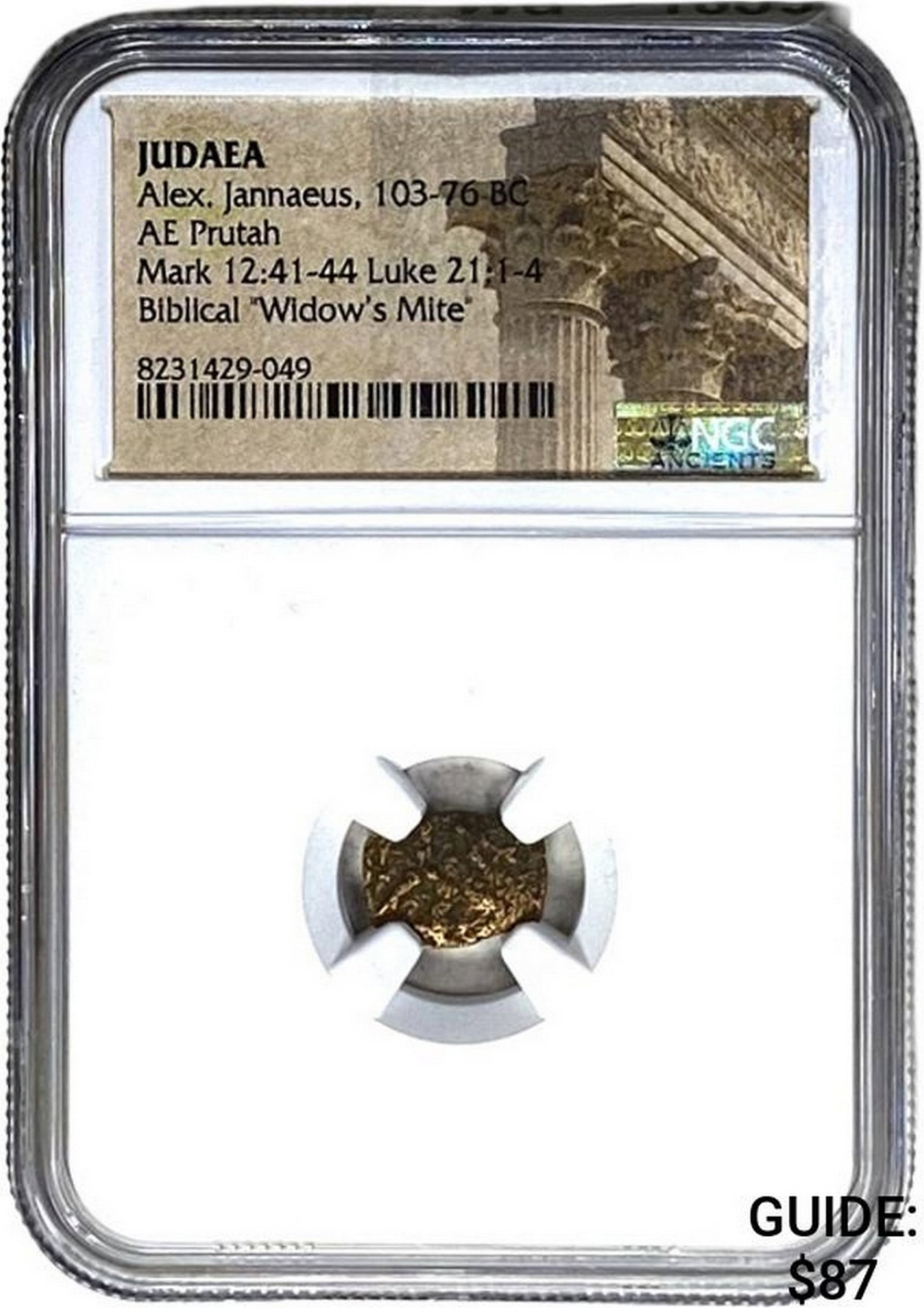 Judaea Alex. Jannaeus, 103-76 BC AE Prutah NGC: Judaea Alex. Jannaeus, 103-76 BC AE Prutah NGC