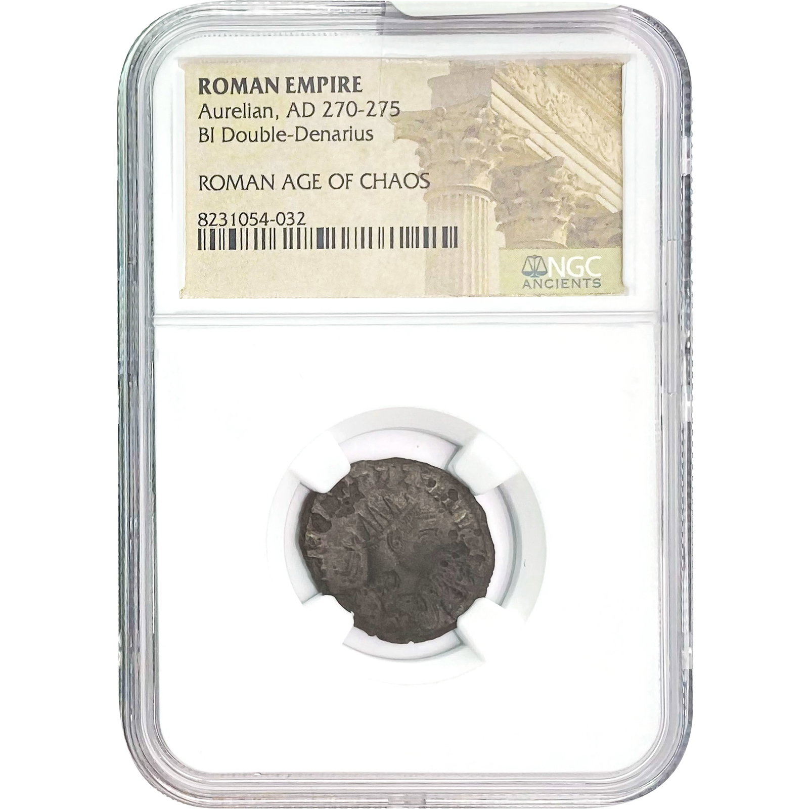 Roman Aurelian AD 270-275 BI DBL Denarius NGC: Roman Aurelian AD 270-275 BI DBL Denarius NGC
