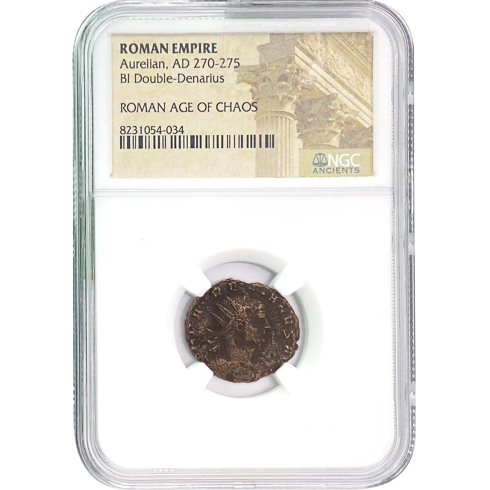 Roman Aurelian AD 270-275 BI DBL Denarius NGC: Roman Aurelian AD 270-275 BI DBL Denarius NGC