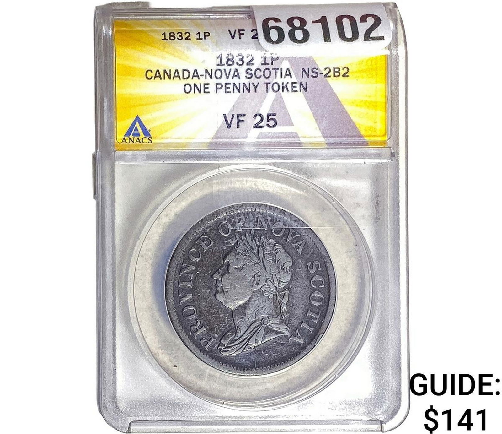 1832 1P Canada-Nova Scotia One Penny Token ANACS VF25 (1 of 2)