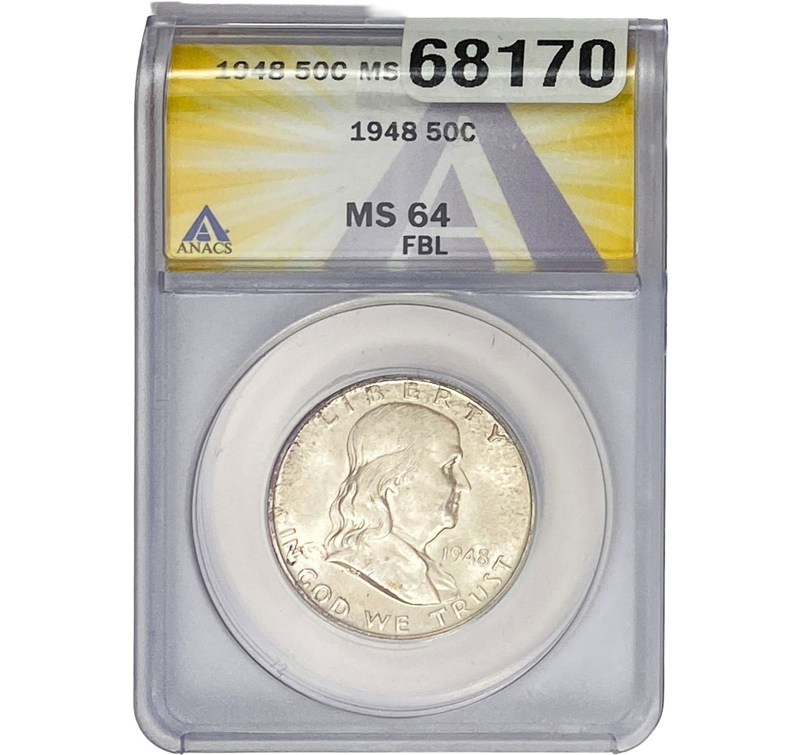 1948 Franklin Half Dollar ANACS MS64 FBL (1 of 2)