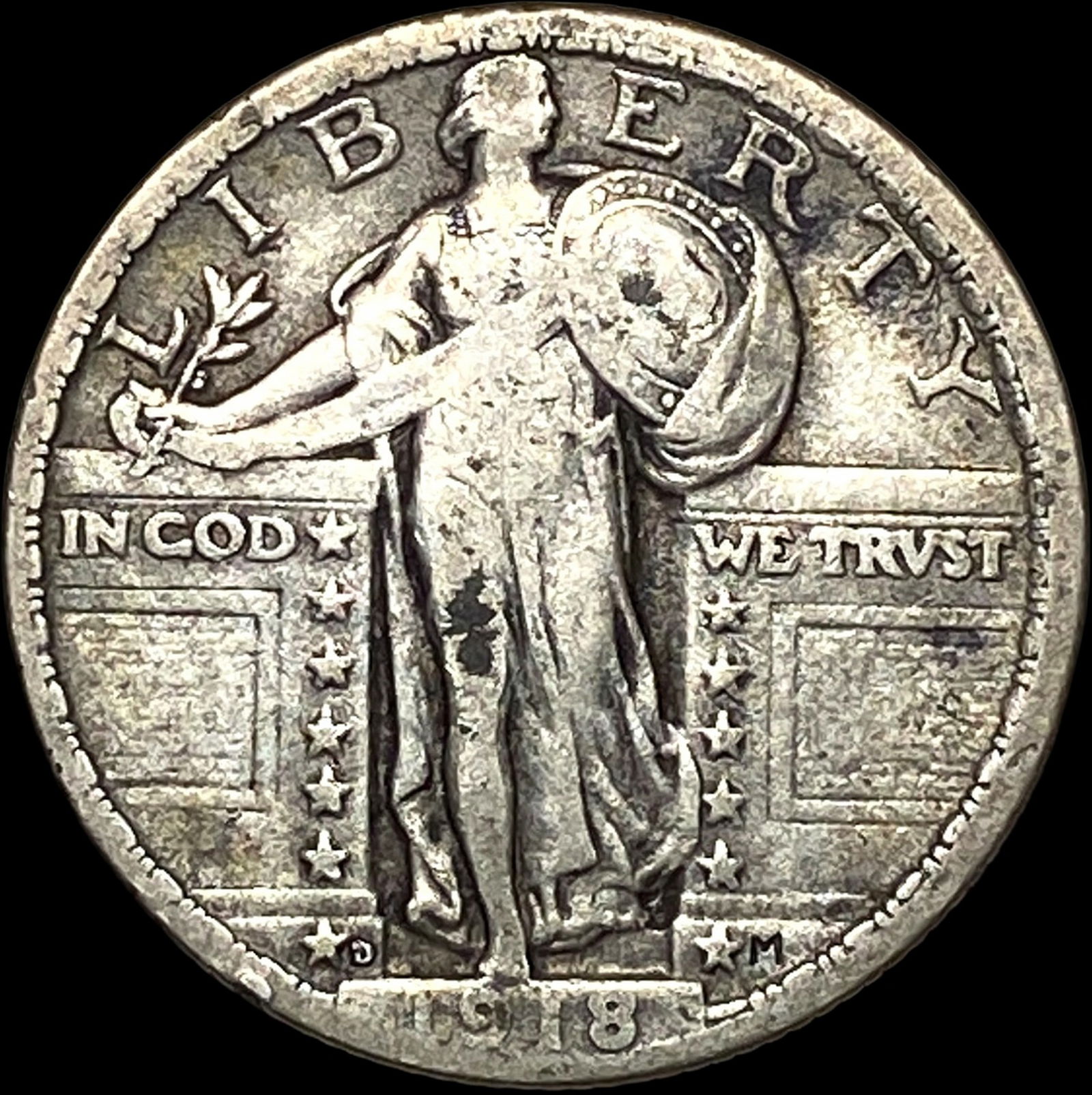 1918-D Standing Liberty Quarter LIGHTLY CIRCULATED (1 of 2)