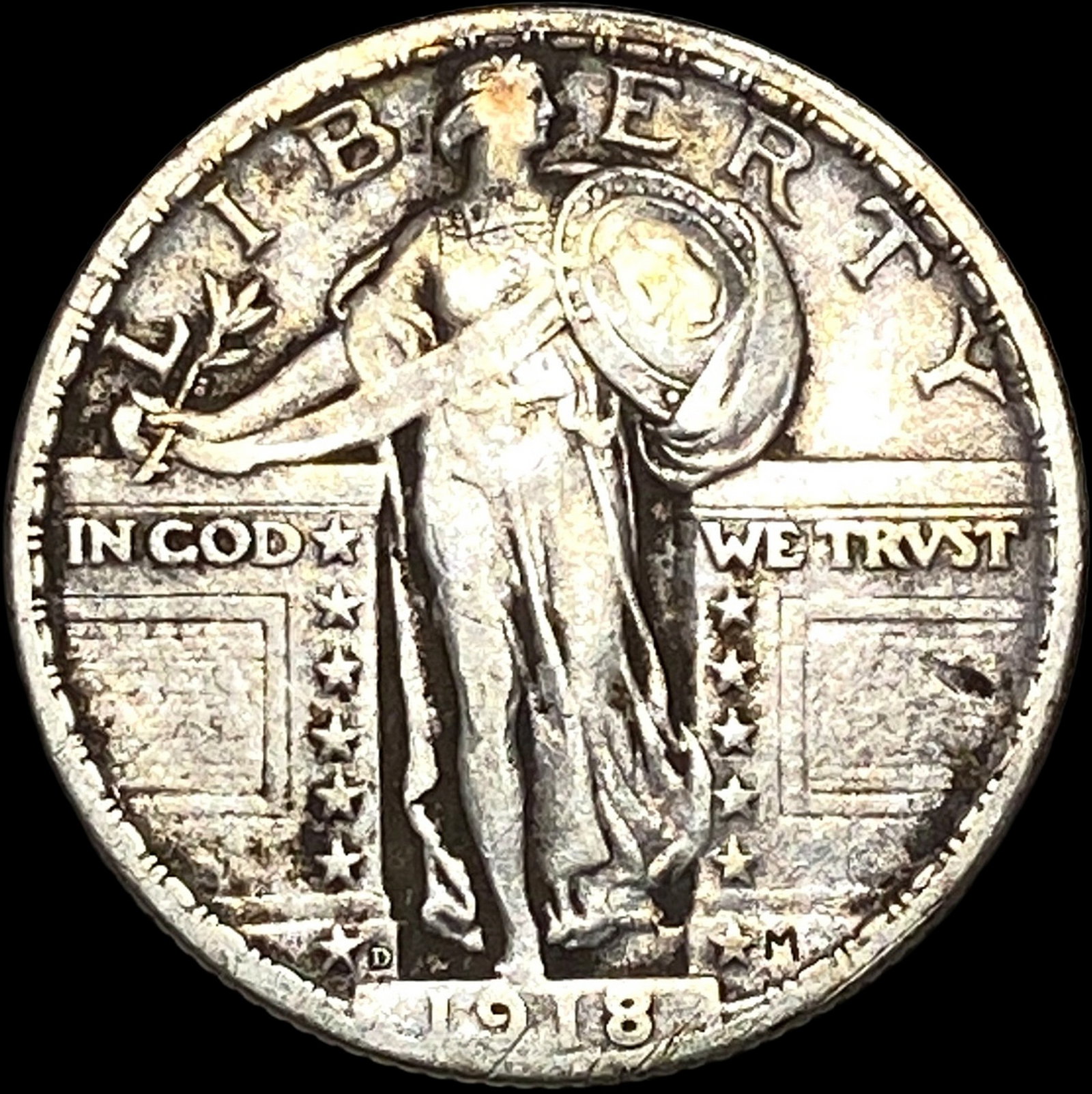 1918-D Standing Liberty Quarter LIGHTLY CIRCULATED: 1918-D Standing Liberty Quarter LIGHTLY CIRCULATED