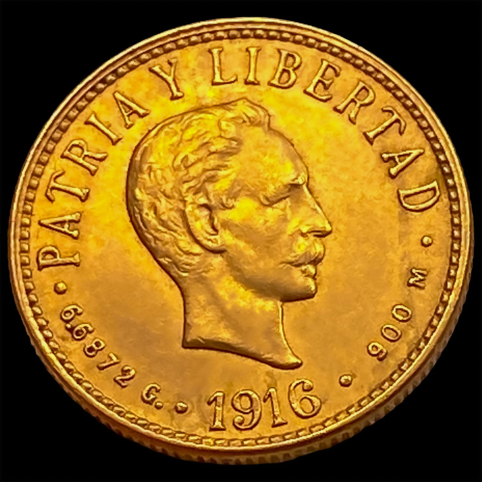 1916 Gold Cuban 4 Pesos CHOICE BU: 1916 Gold Cuban 4 Pesos CHOICE BU