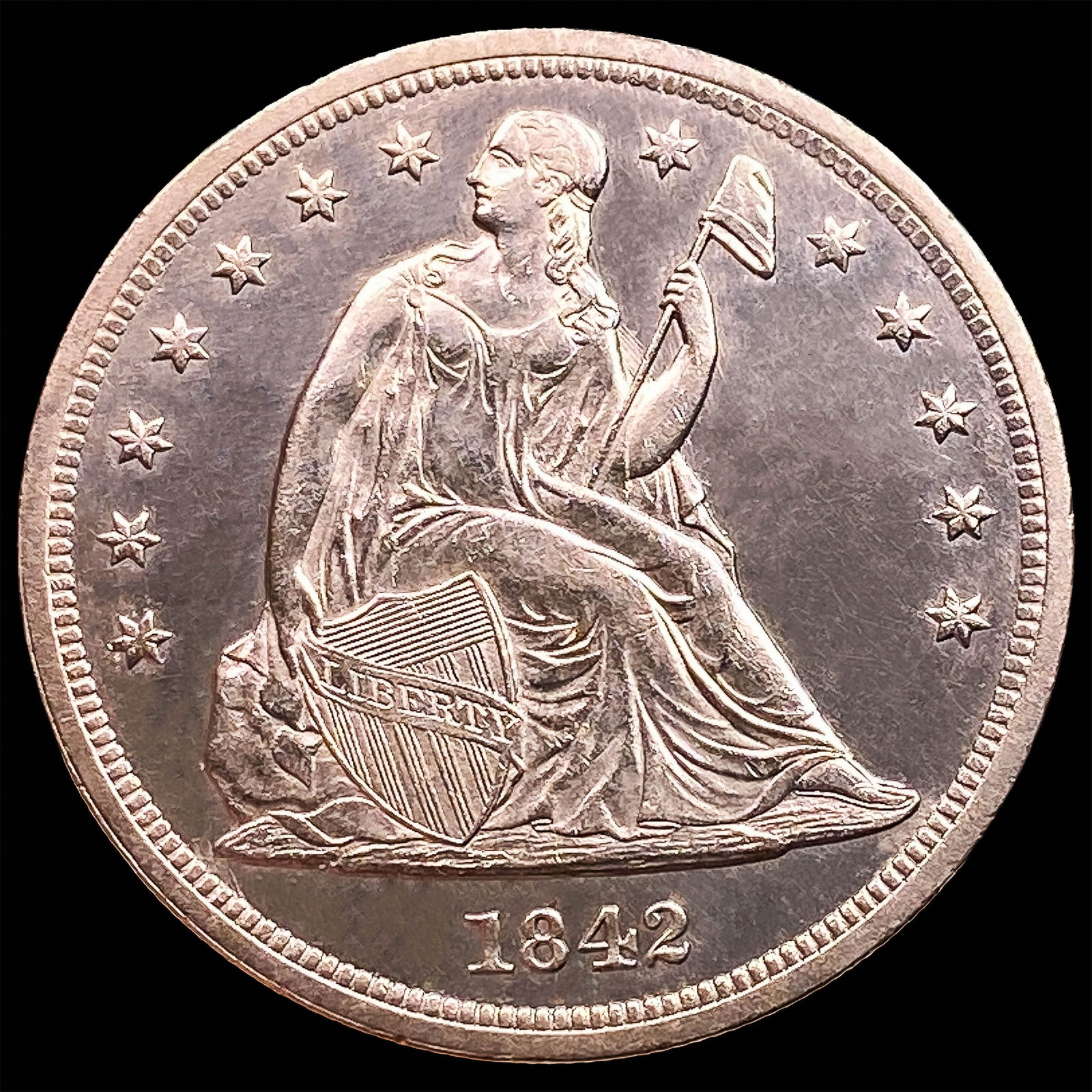 1842 Seated Liberty Dollar CHOICE BU PL (1 of 2)