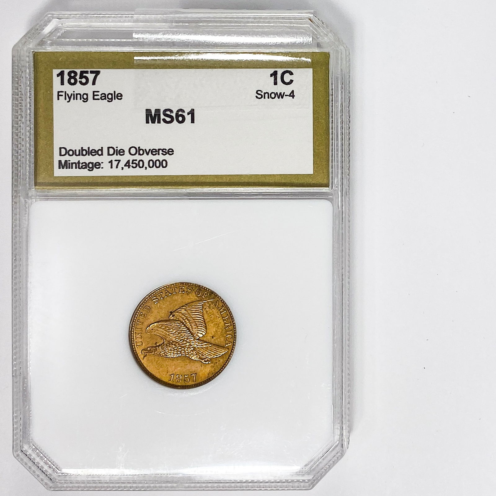 1857 Flying Eagle Cent PCI MS61 DDO (1 of 2)