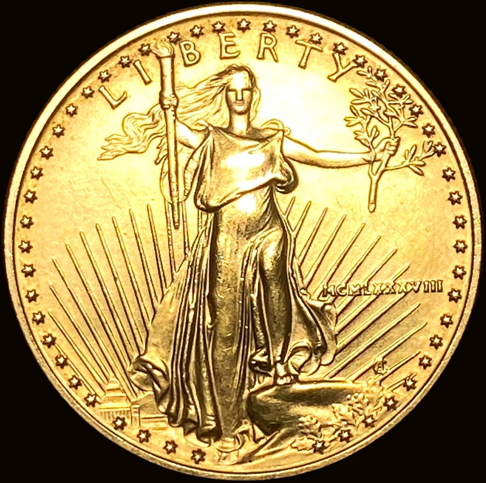 1988 1/2oz Gold American Eagle $25 SUPERB GEM BU (1 of 2)