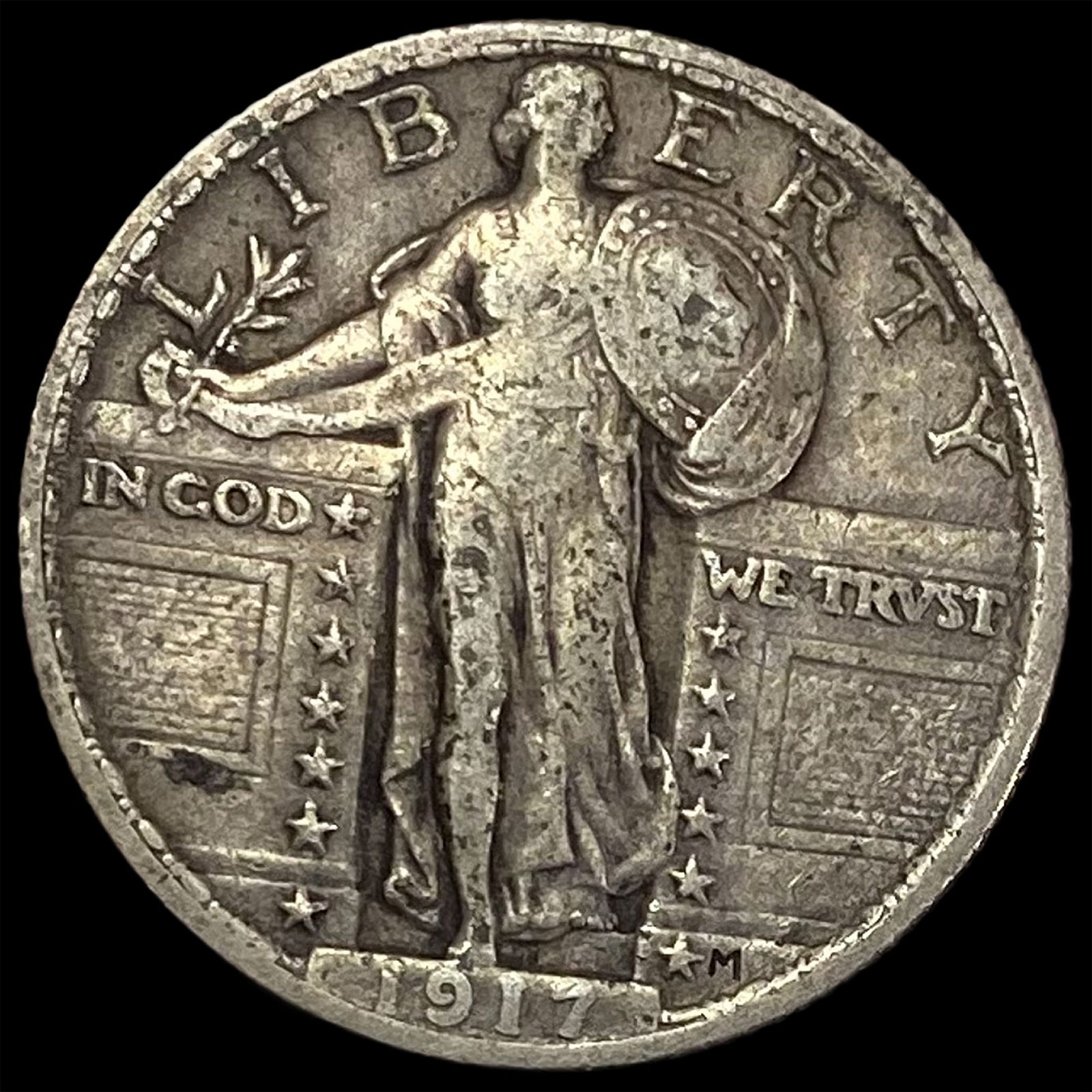 1917 Type 2 Standing Liberty Quarter NICELY CIRCULATED (1 of 2)