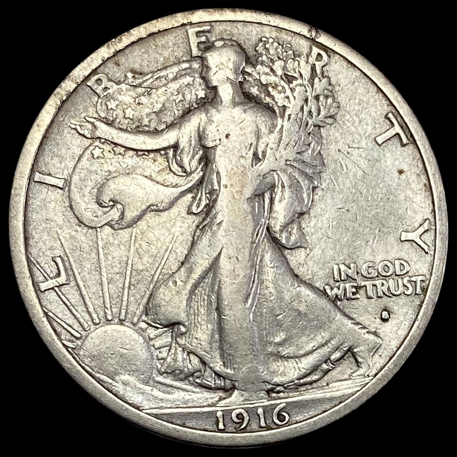 1916-S Walking Liberty Half Dollar LIGHTLY CIRCULATED (1 of 2)