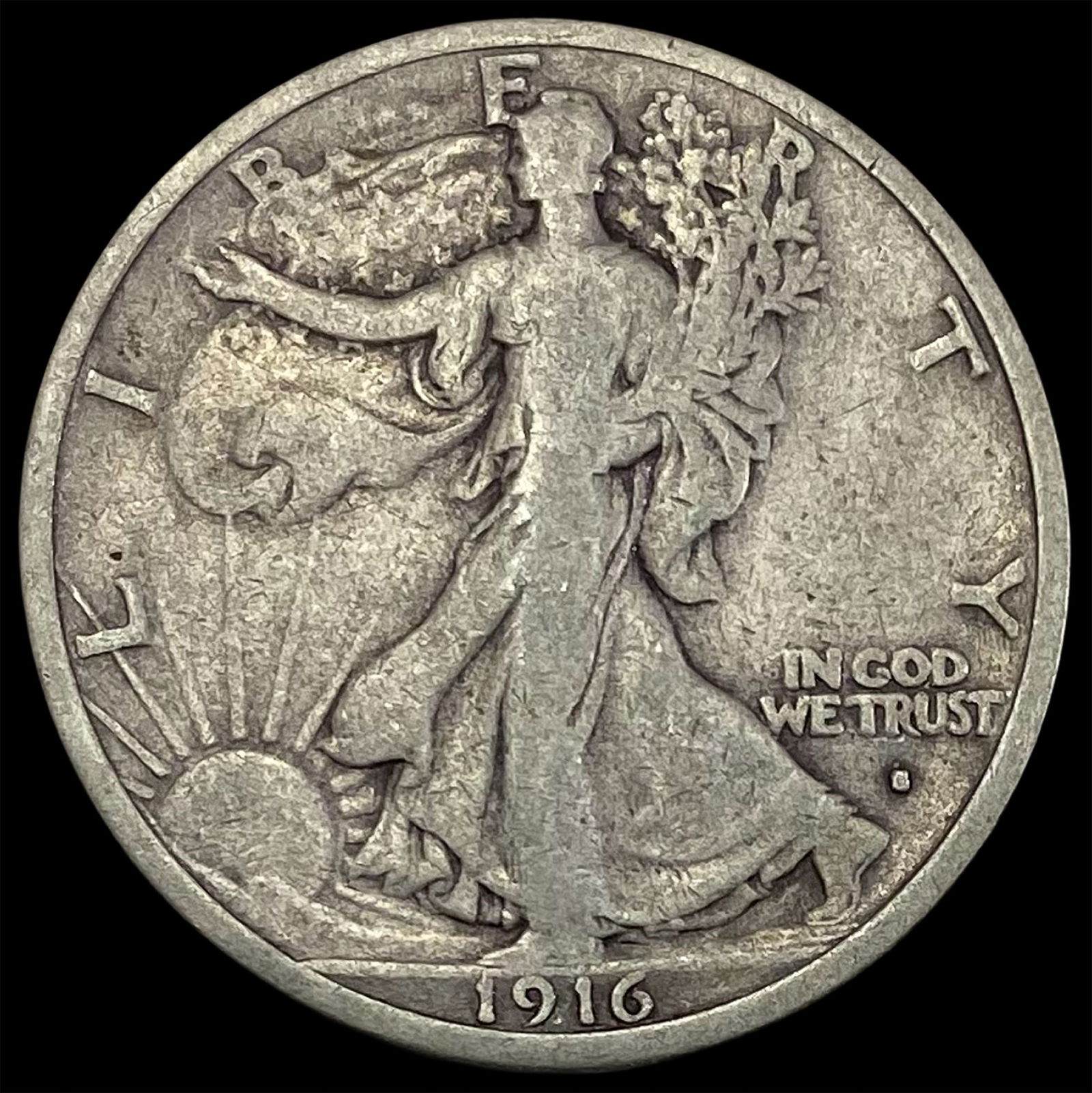 1916-S Walking Liberty Half Dollar LIGHTLY CIRCULATED (1 of 2)