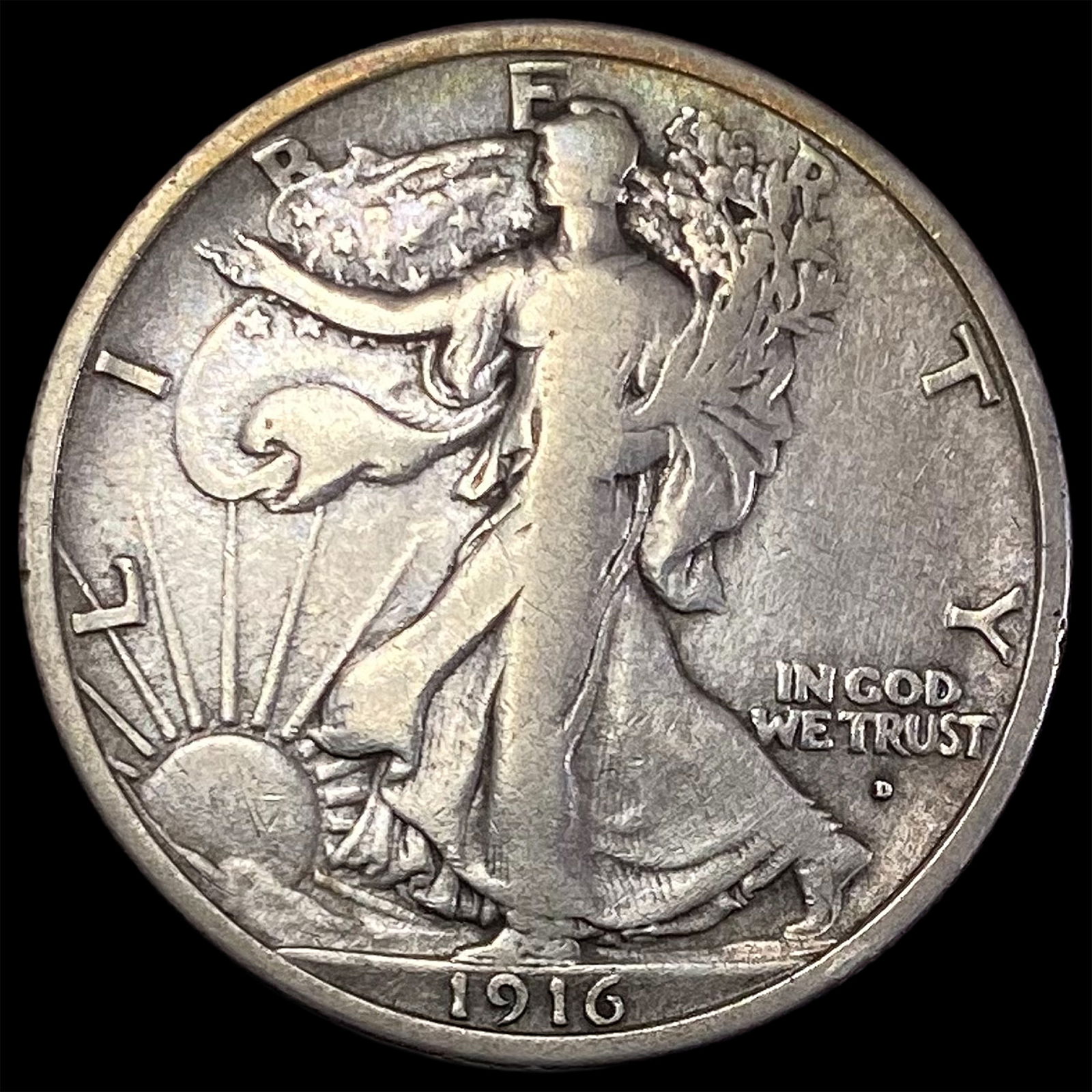 1916-D Walking Liberty Half Dollar LIGHTLY CIRCULATED (1 of 2)