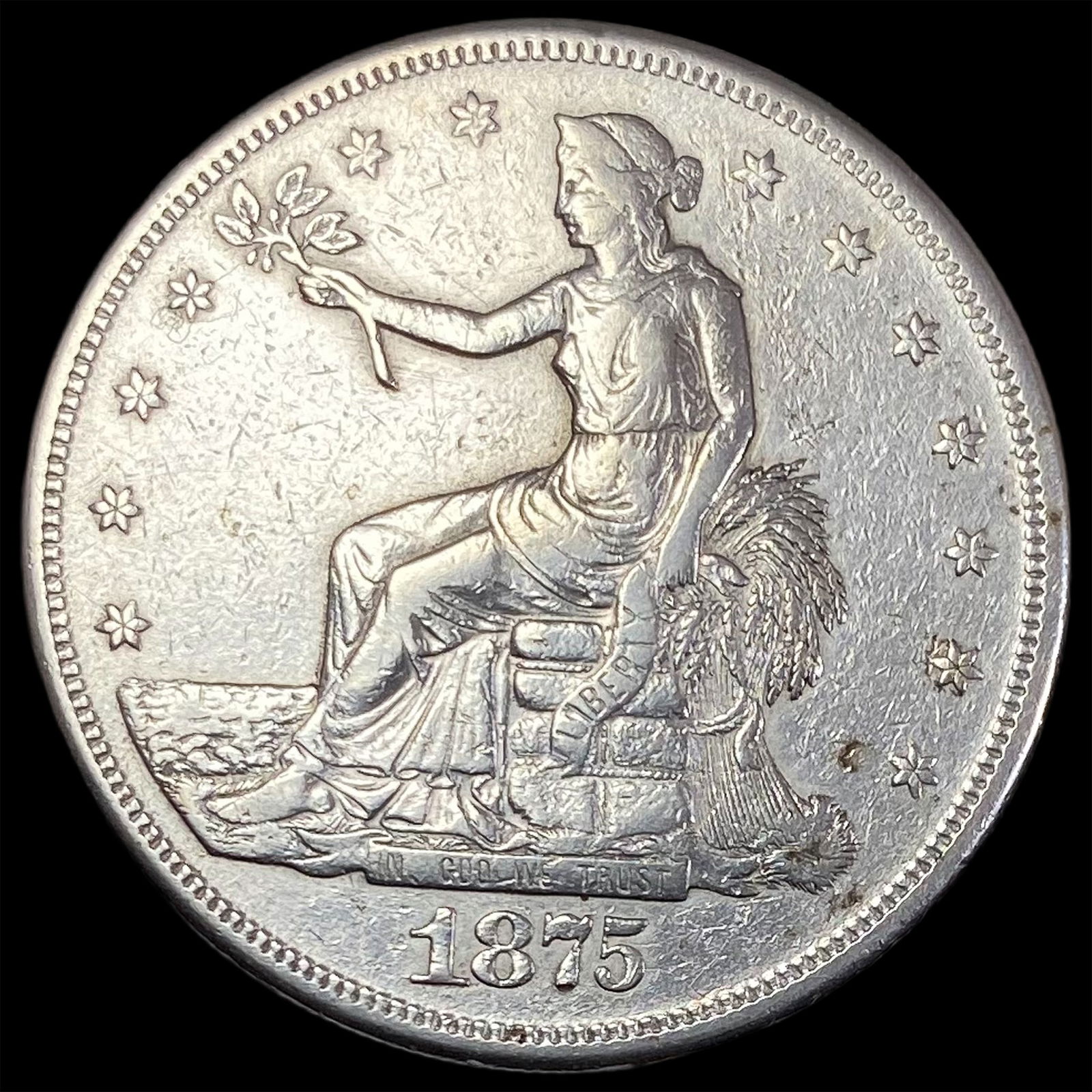 1875-S Silver Trade Dollar NEARLY UNCIRCULATED (1 of 2)
