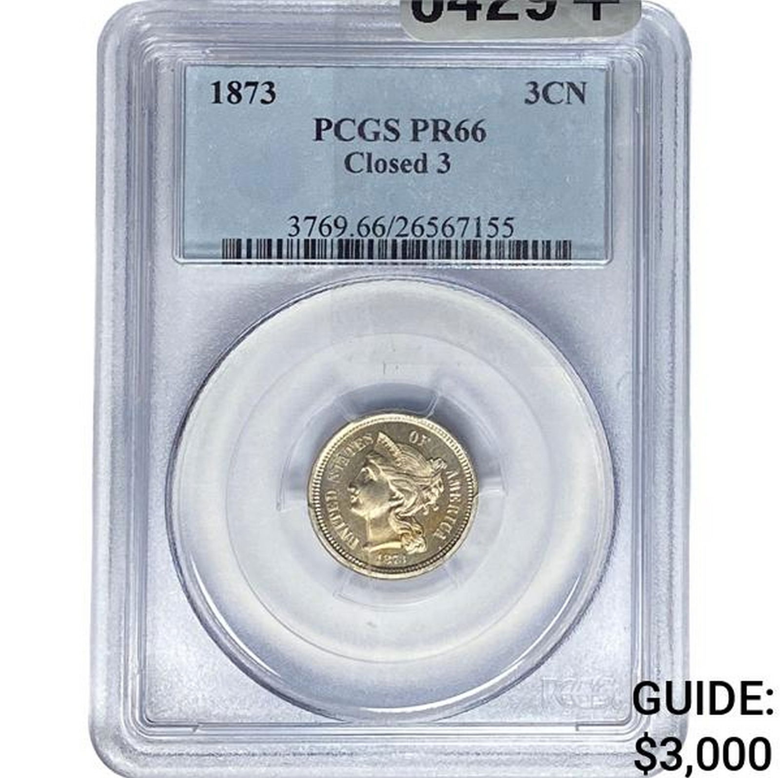 1873 Nickel Three Cent PCGS PR66 CLOSED 3 (1 of 2)