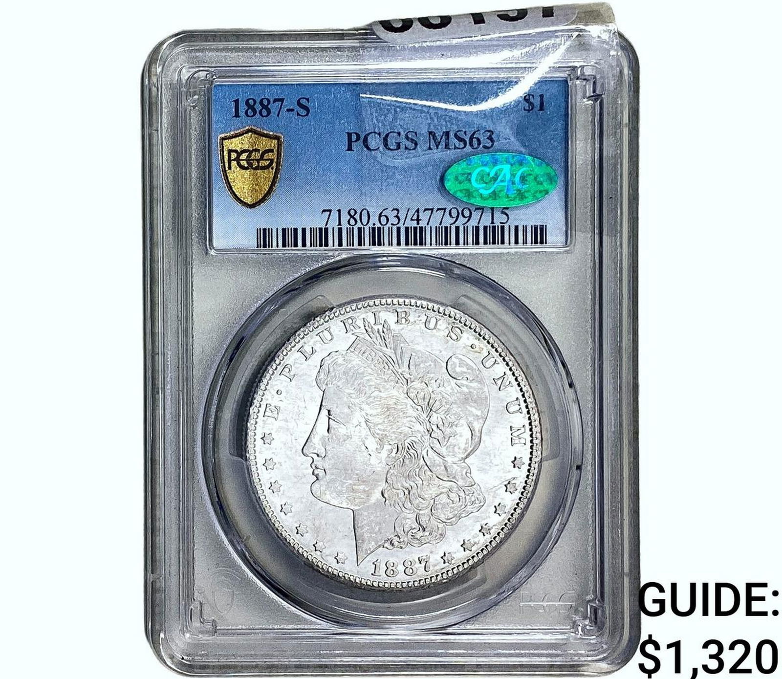 1887-S CAC Morgan Silver Dollar PCGS MS63 (1 of 2)