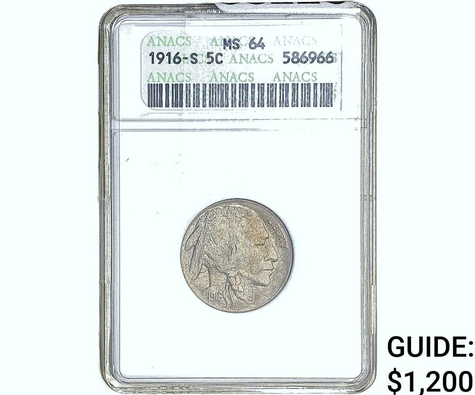 1916-S Buffalo Nickel ANACS MS64 (1 of 2)