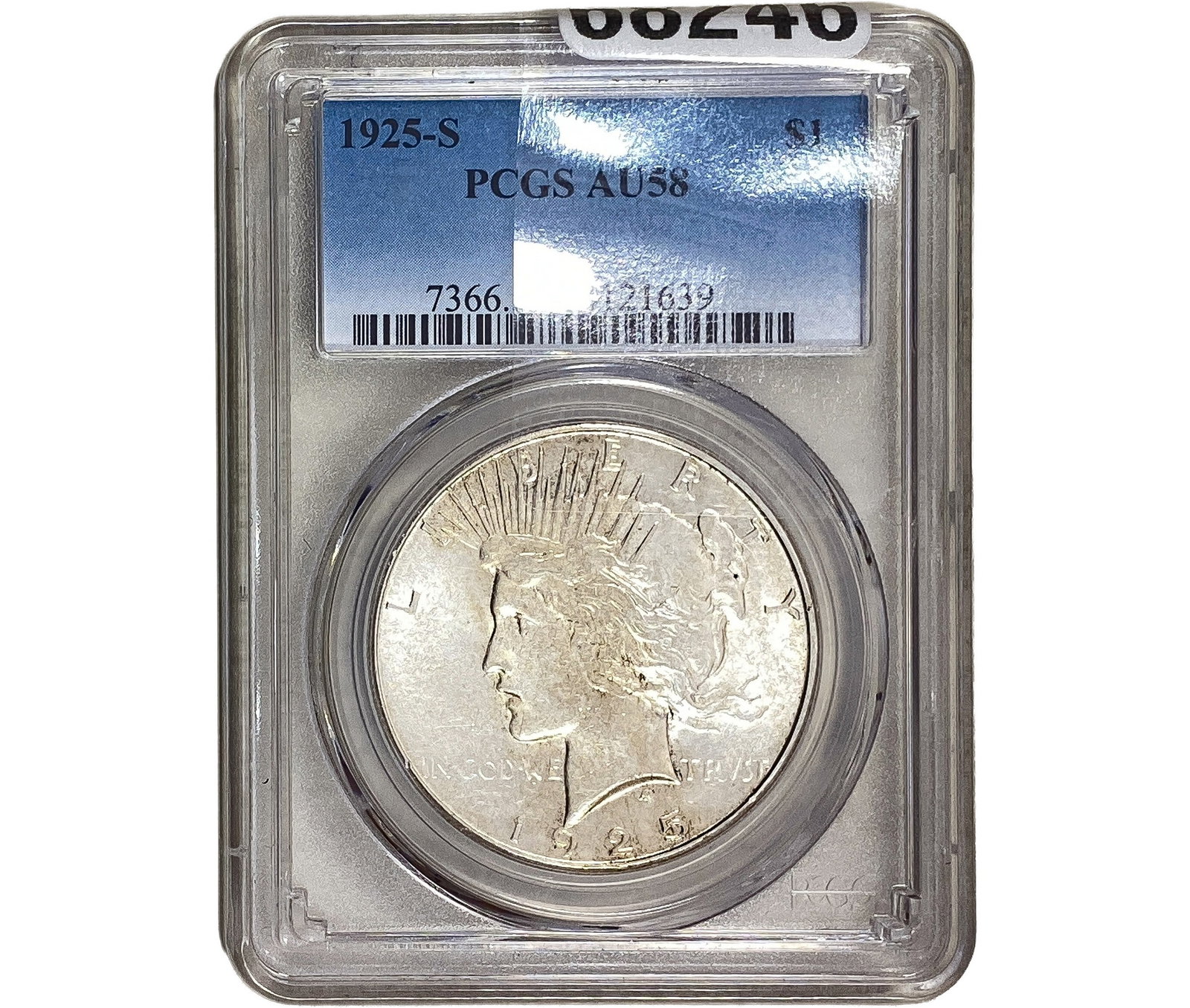 1925-S Silver Peace Dollar PCGS AU58: 1925-S Silver Peace Dollar PCGS AU58