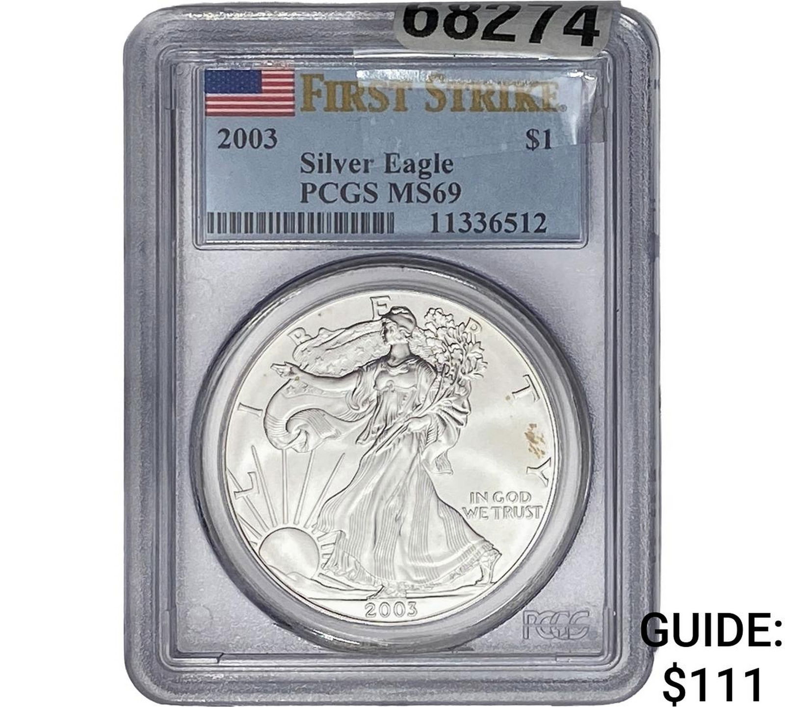 2003 Silver Eagle PCGS MS69 First Strike (1 of 2)