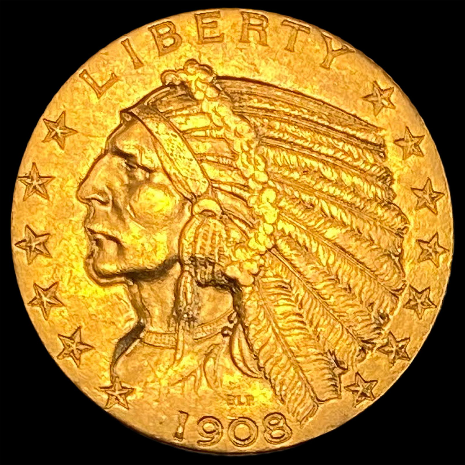 1908 Indian Head $5 Gold Half Eagle NEARLY UNCIRCULATED (1 of 2)